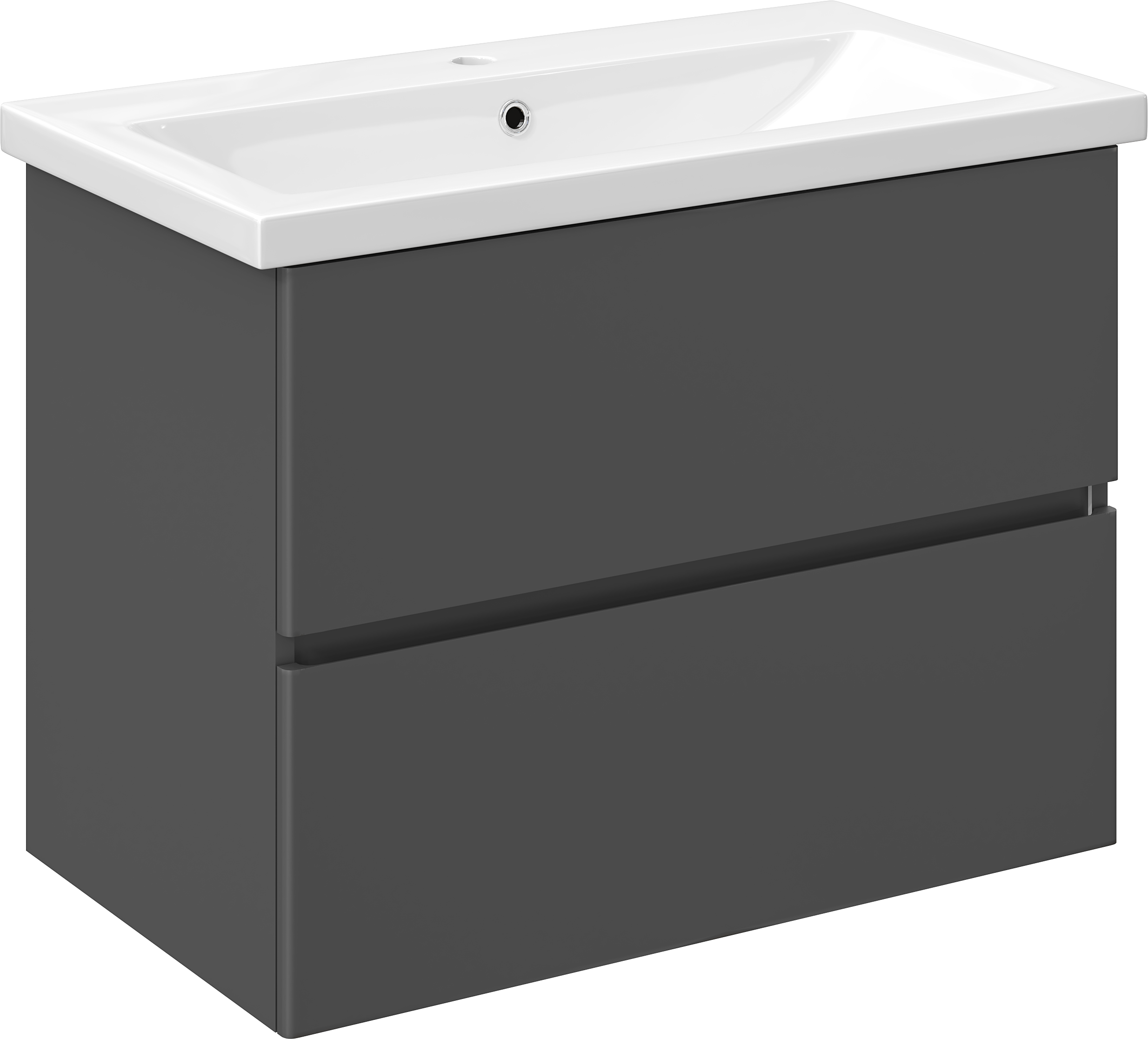 Тумба с раковиной STWORKI Колдинг 80 антрацит, с раковиной Como 80