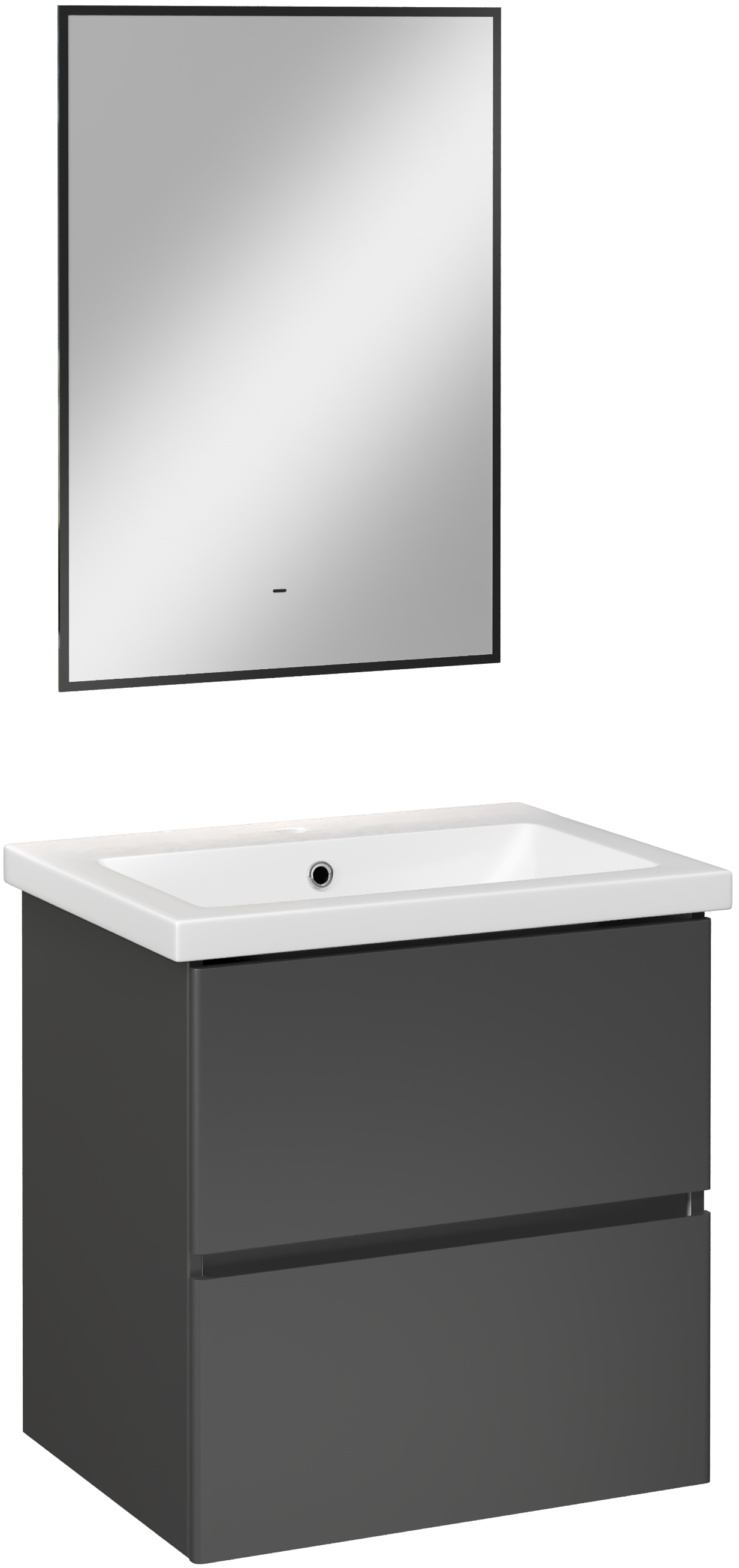 Мебель для ванной комнаты STWORKI Колдинг 60 антрацит, с раковиной Como 60