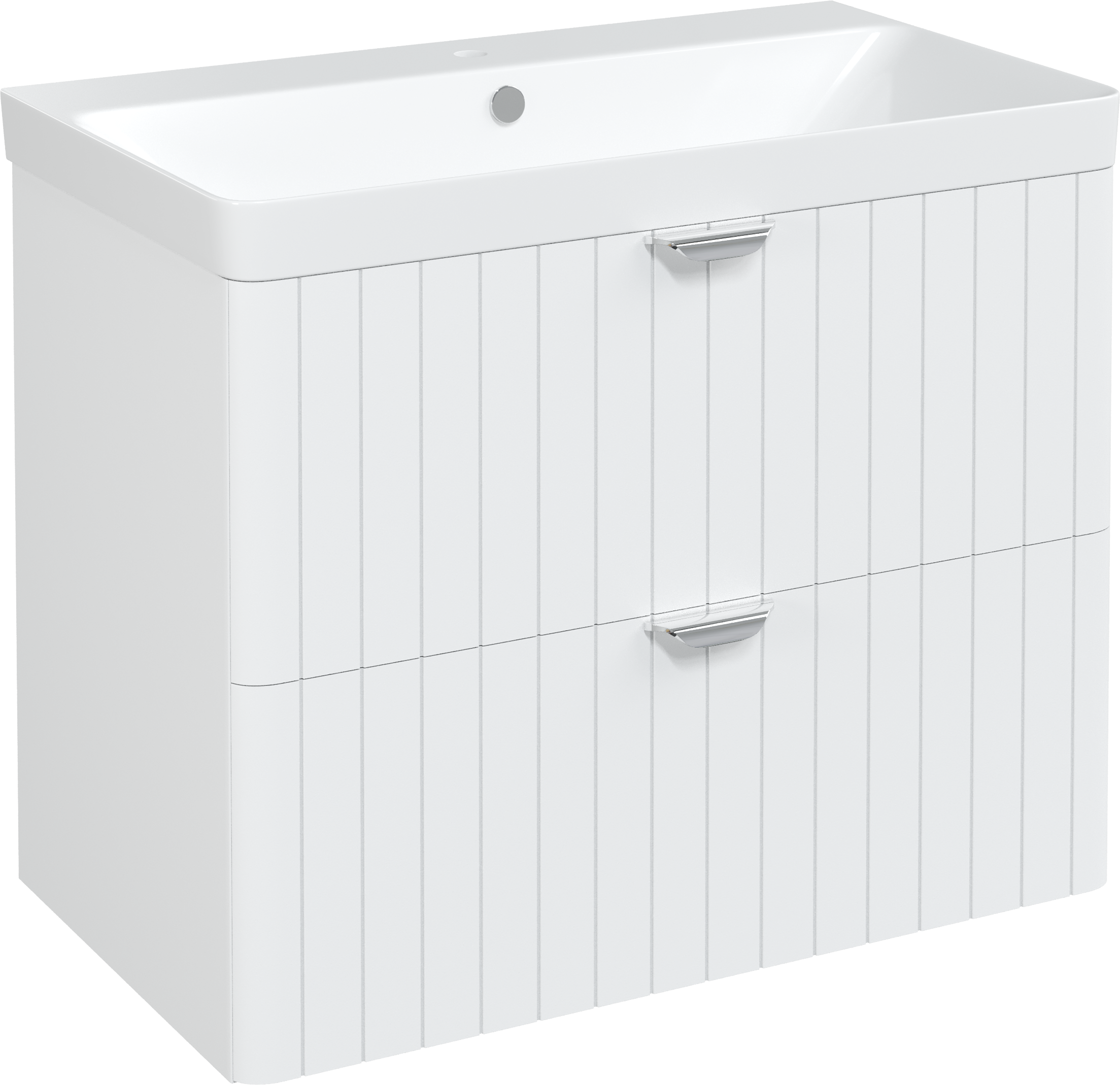 Тумба с раковиной STWORKI Ларвик 80 белая матовая