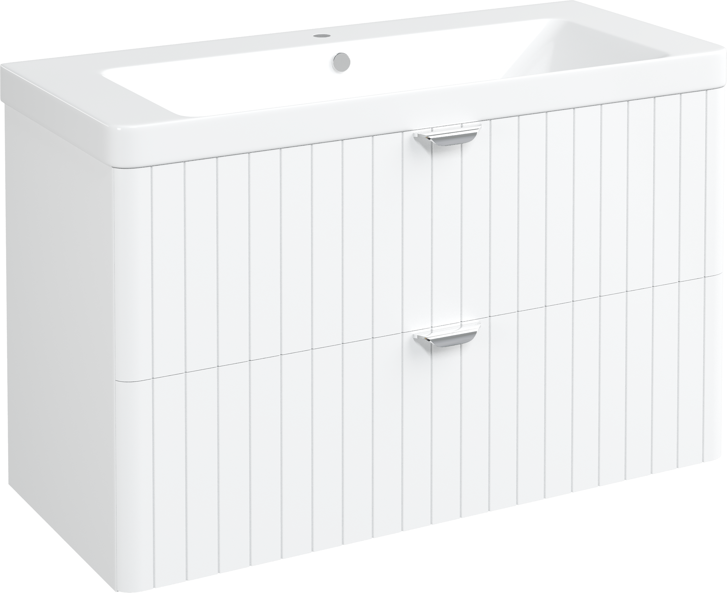 Тумба с раковиной STWORKI Ларвик 105 белая матовая