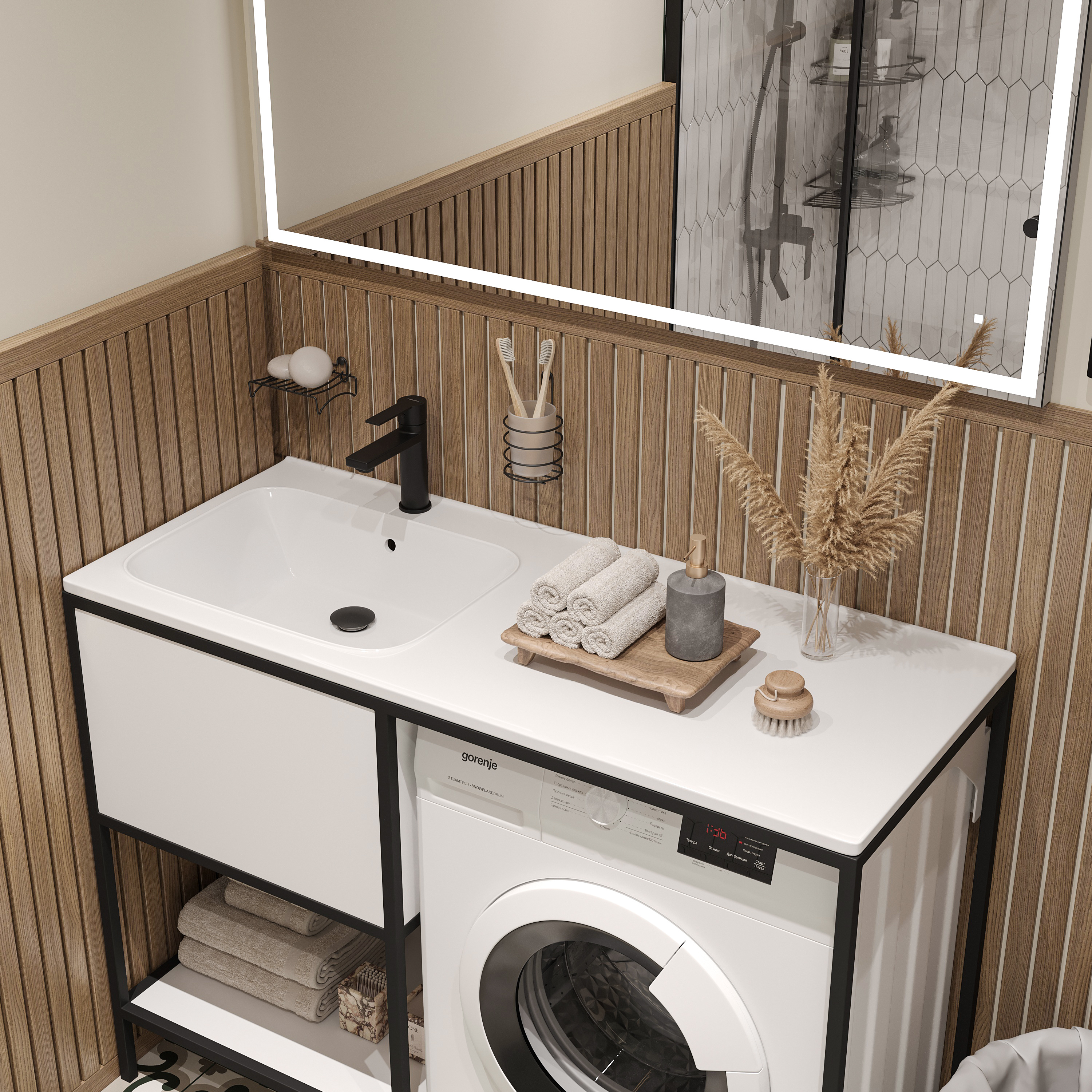 Раковина над стиральной машиной DIWO Новгород NRnS1200L с кронштейном