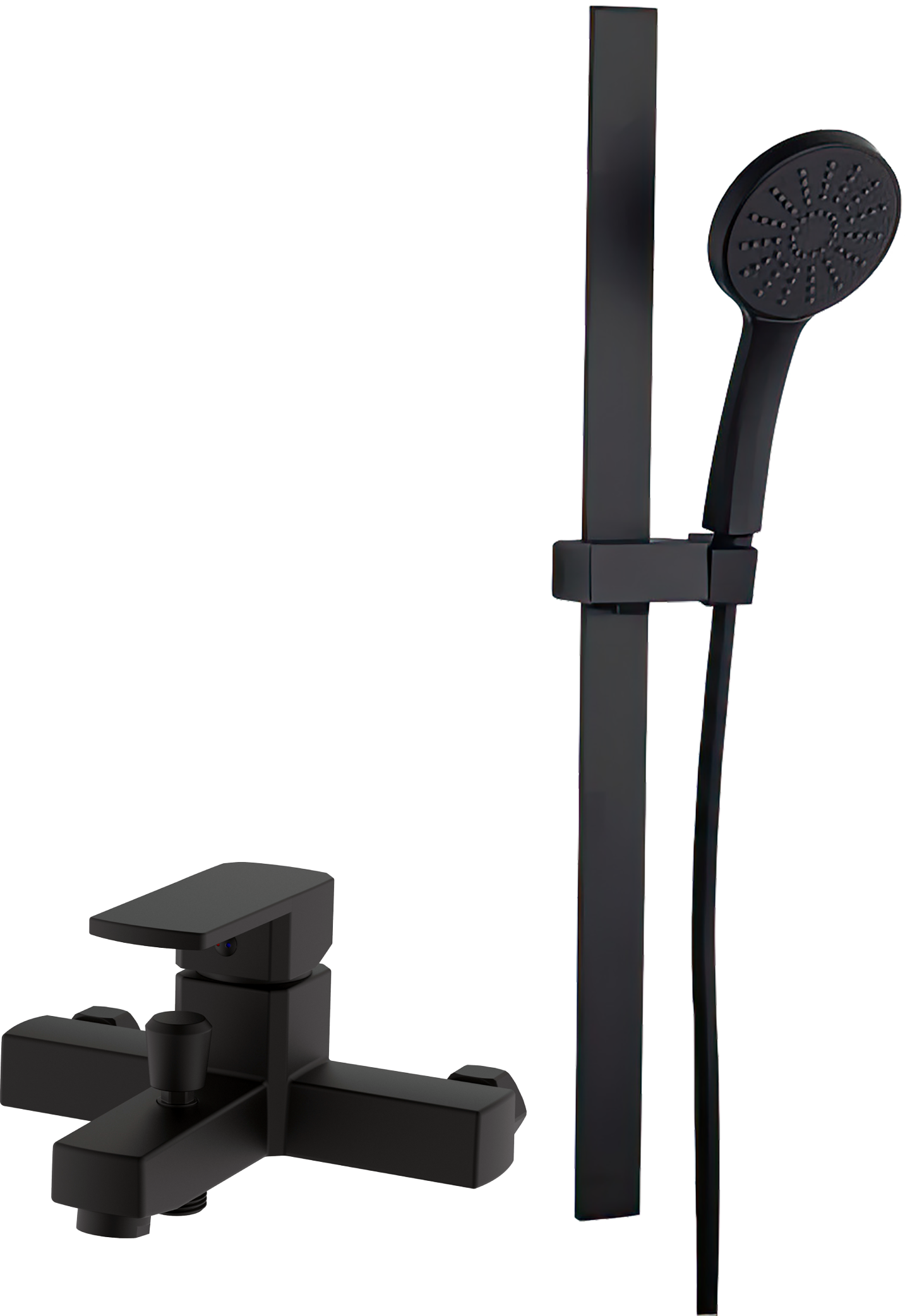 Душевой комплект DIWO Смеситель для ванны с душем DIWO Суздаль SU-02b черный матовый + Душевой гарнитур IDDIS Slide SLI1FB0i16