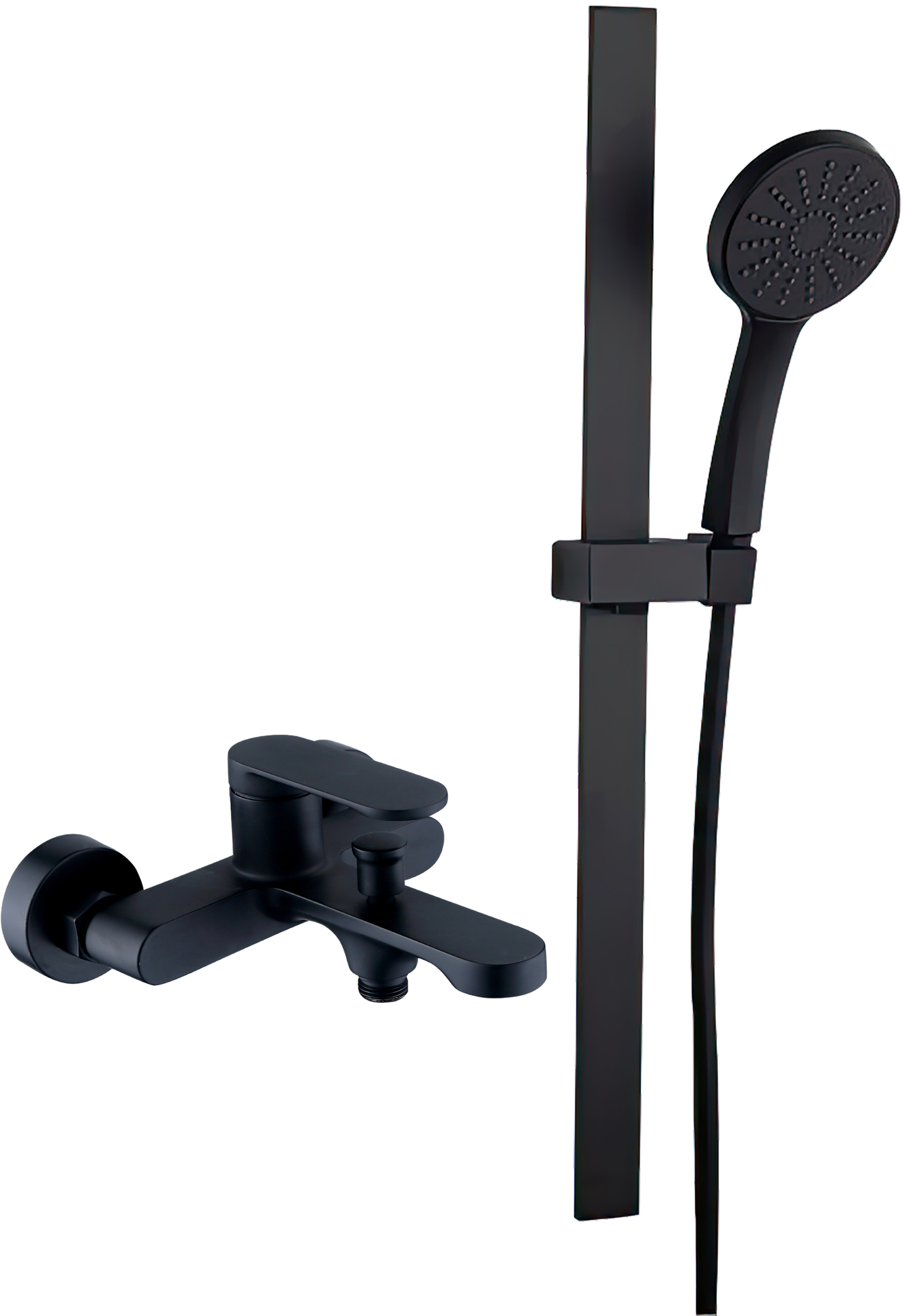 Душевой комплект DIWO Смеситель для ванны с душем DIWO Орёл ORL-06b черный + Душевой гарнитур IDDIS Slide SLI1FB0i16