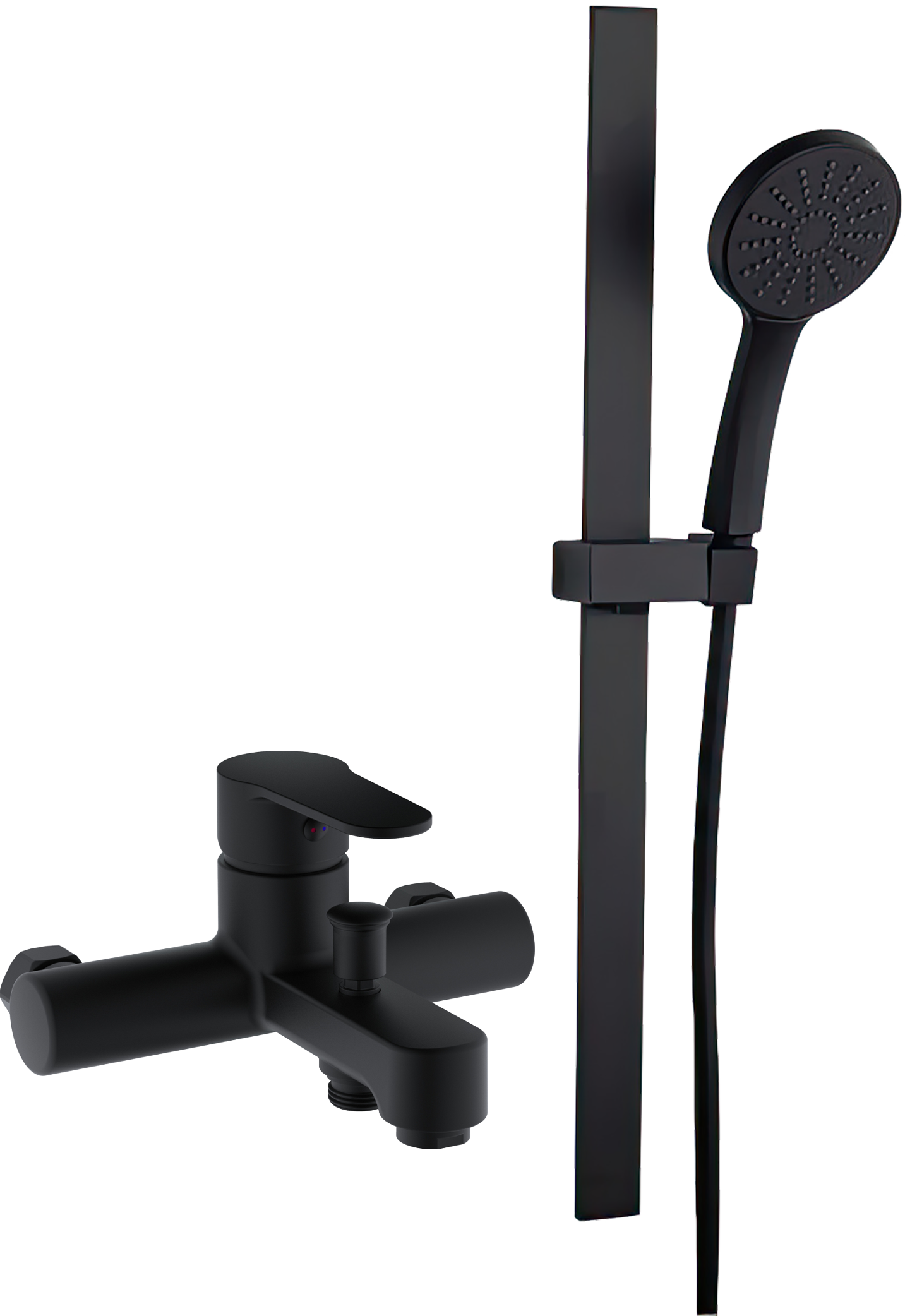 Душевой комплект DIWO Смеситель для ванны с душем DIWO Ярославль YAR-02b черный матовый + Душевой гарнитур IDDIS Slide SLI1FB0i16