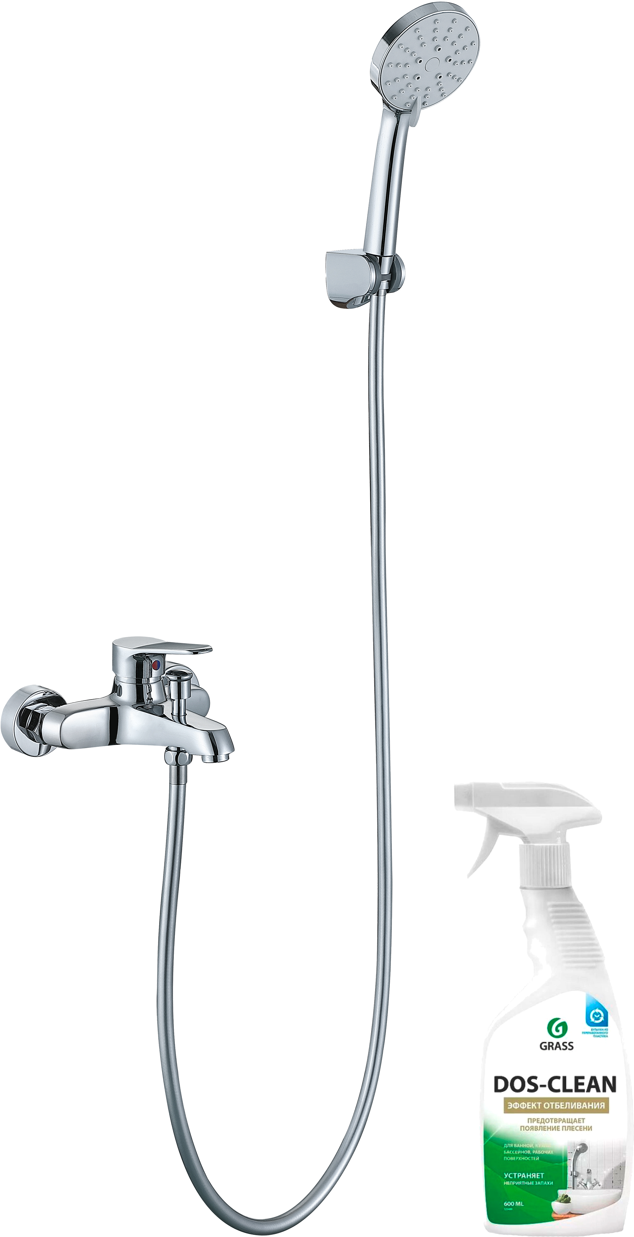 Смеситель для ванны с душем STWORKI Берген WFT1021-2 + Универсальное моющее средство Grass 125489 600 мл