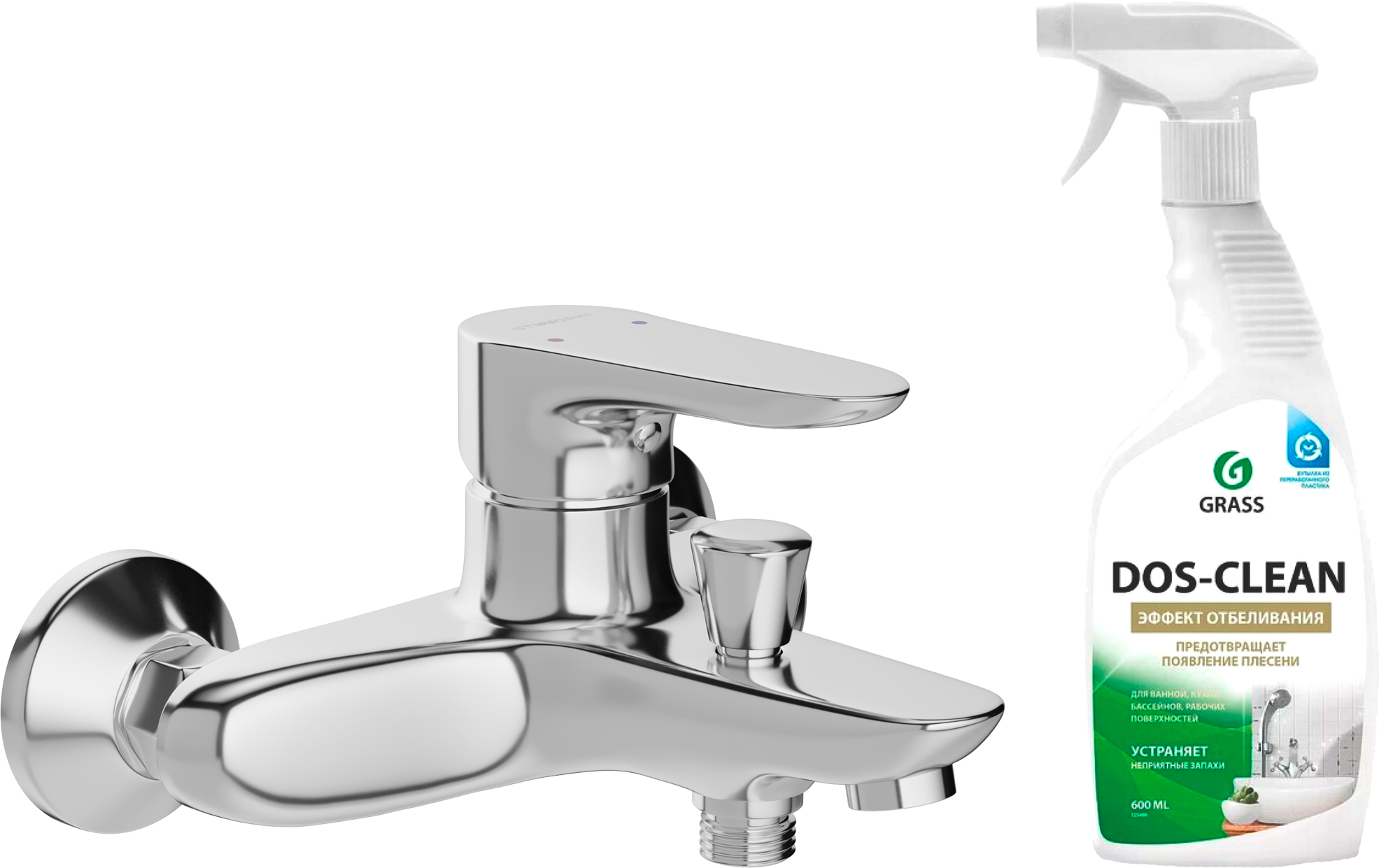 Смеситель для ванны с душем STWORKI Алта 35131-139/1BG-IG11 + Универсальное моющее средство Grass 125489 600 мл