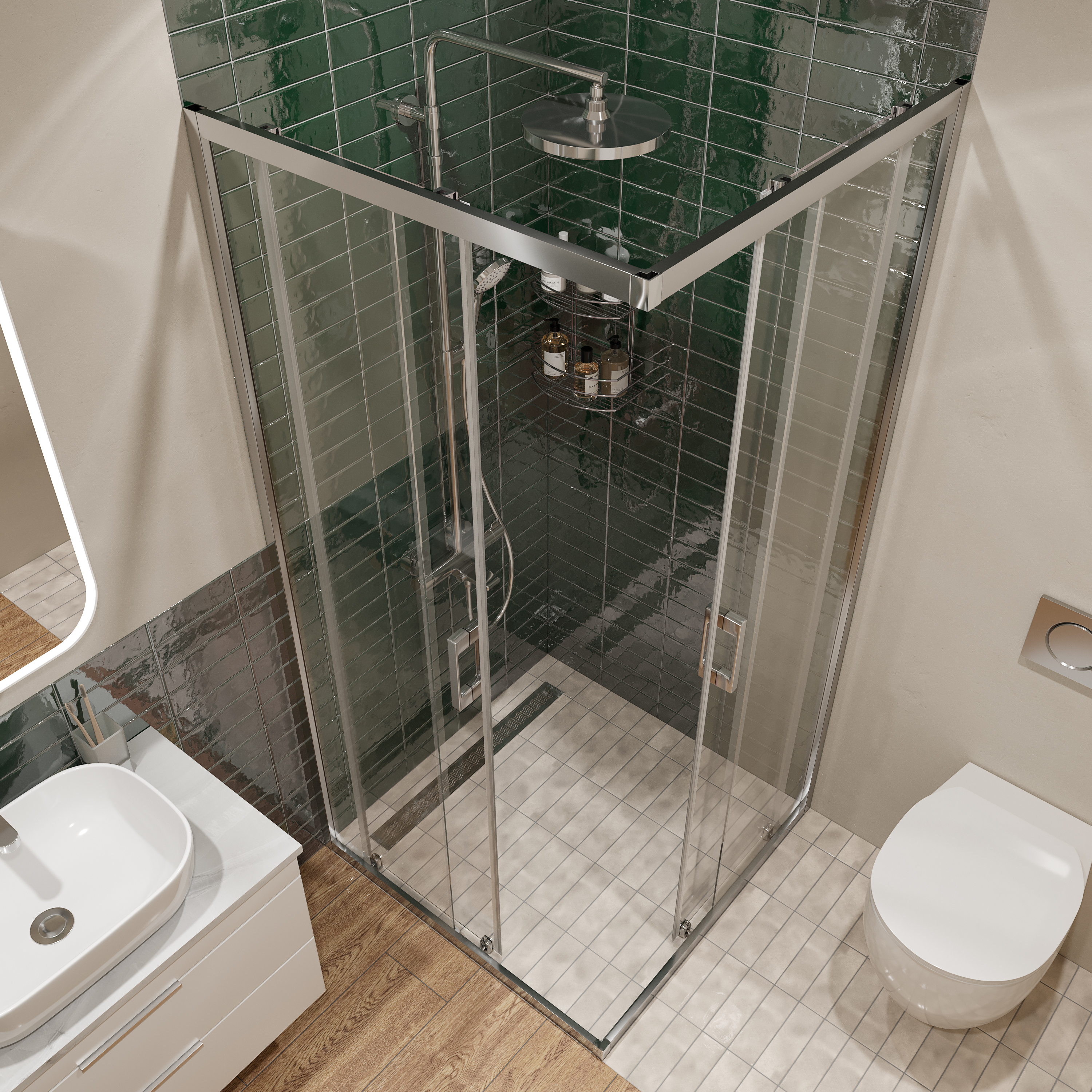 Душевой уголок Artemis Amata 120х80, профиль матовый хром купить в Тамбове