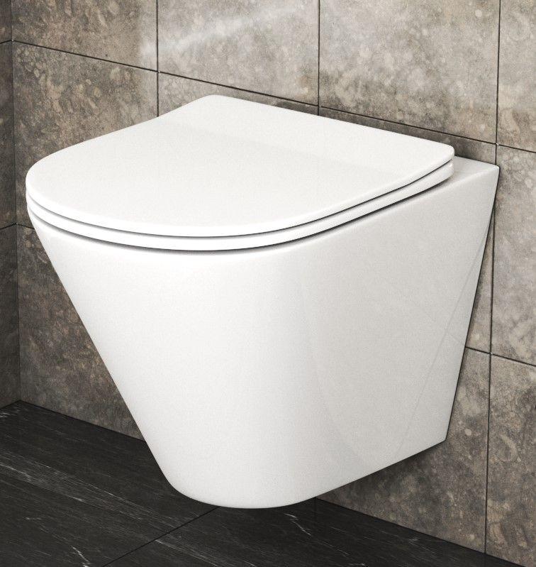 Комплект 3 в 1 Унитаз подвесной Bauedge Bau Nimb глянцевый белый + Инсталляция DIWO 4501 + Кнопка 7310 цвет глянцевый белый