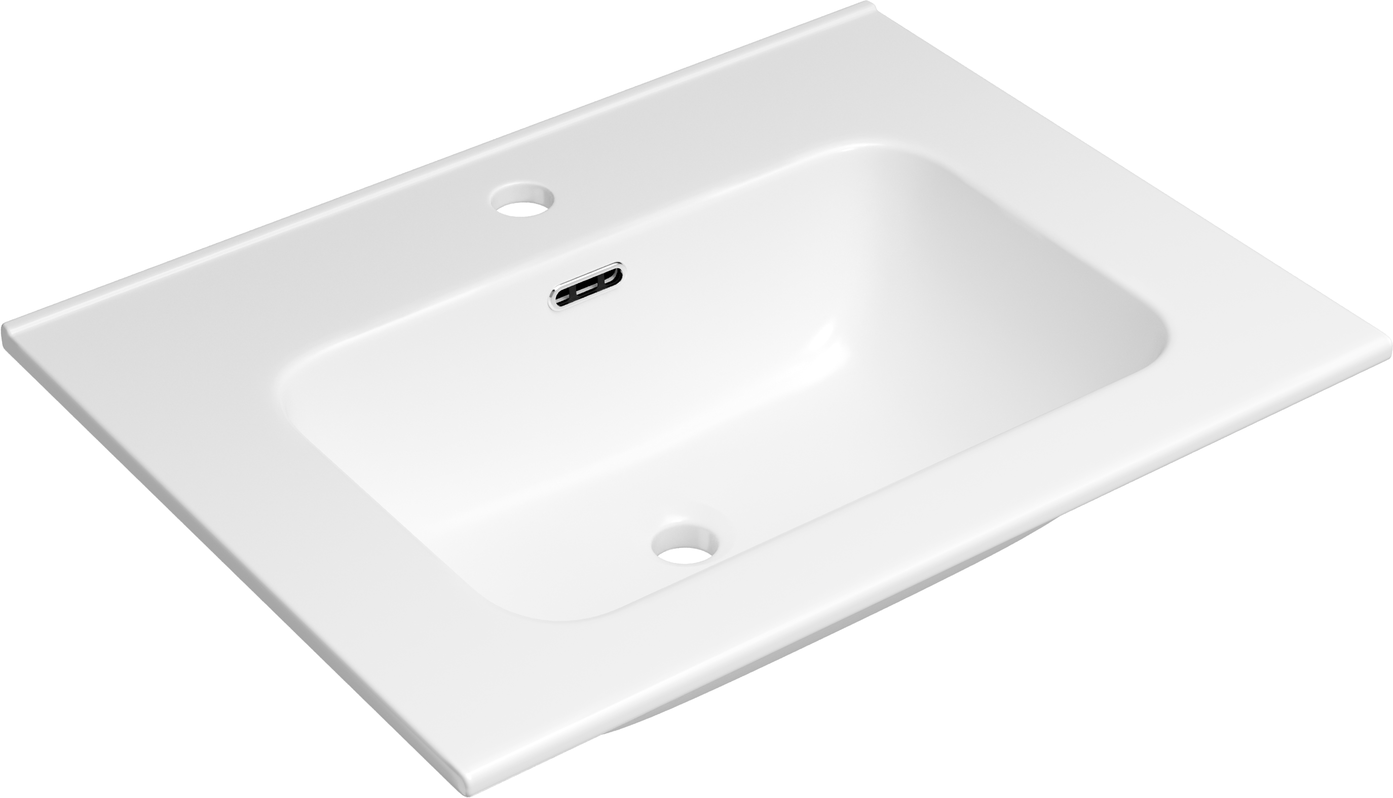 Мебельная раковина STWORKI Вестервик 61 накладная, белая, прямоугольная, фаянс