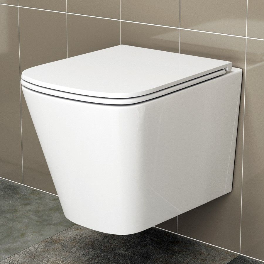 Комплект 3 в 1 Унитаз подвесной Bauedge Stil BS0002 с микролифтом, безободковый, глянцевый белый + Инсталляция EWRIKA ProLT 0026-2020 + Кнопка 0051 цвет хром