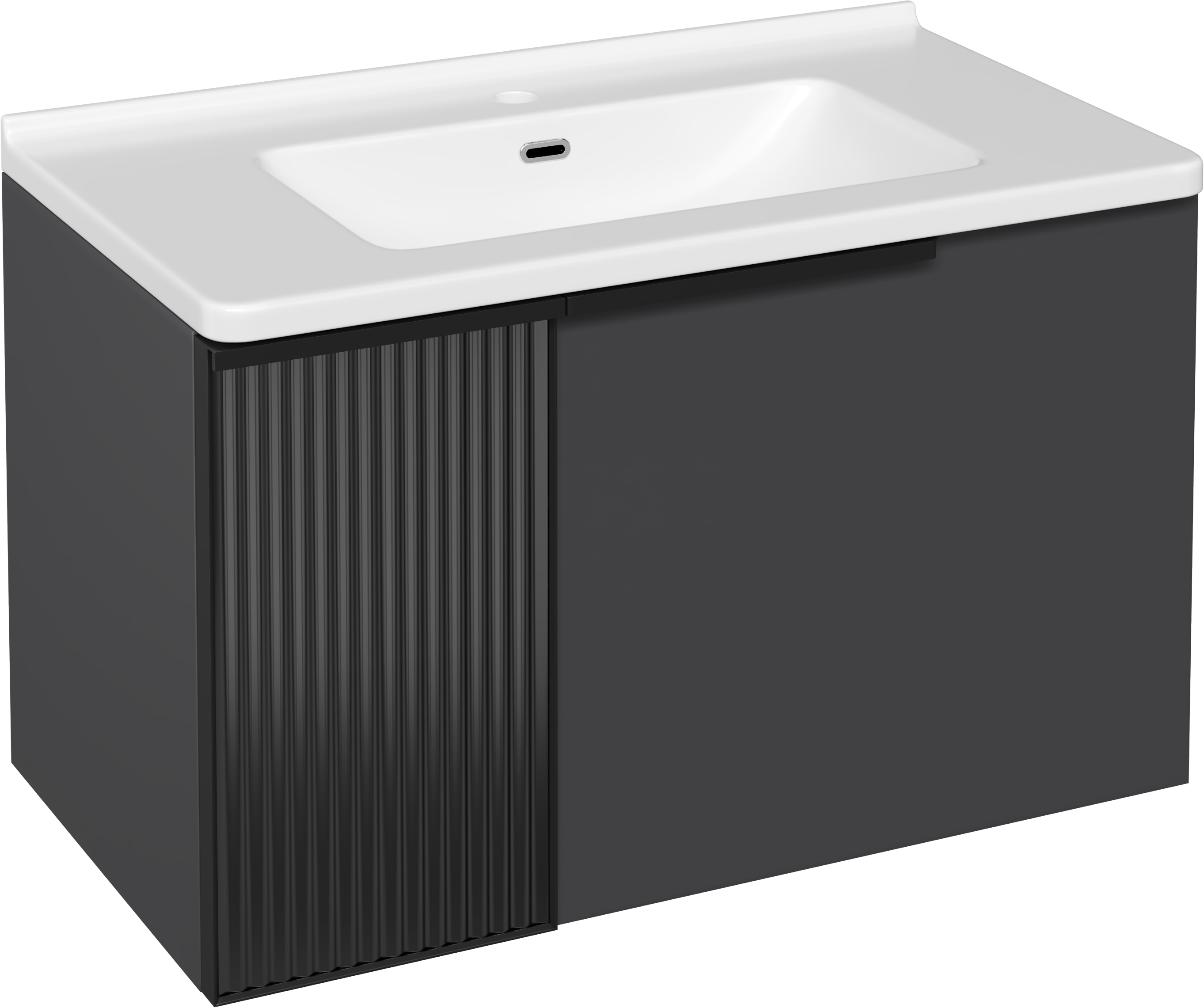 Тумба с раковиной STWORKI Готланд 80 антрацит матовый