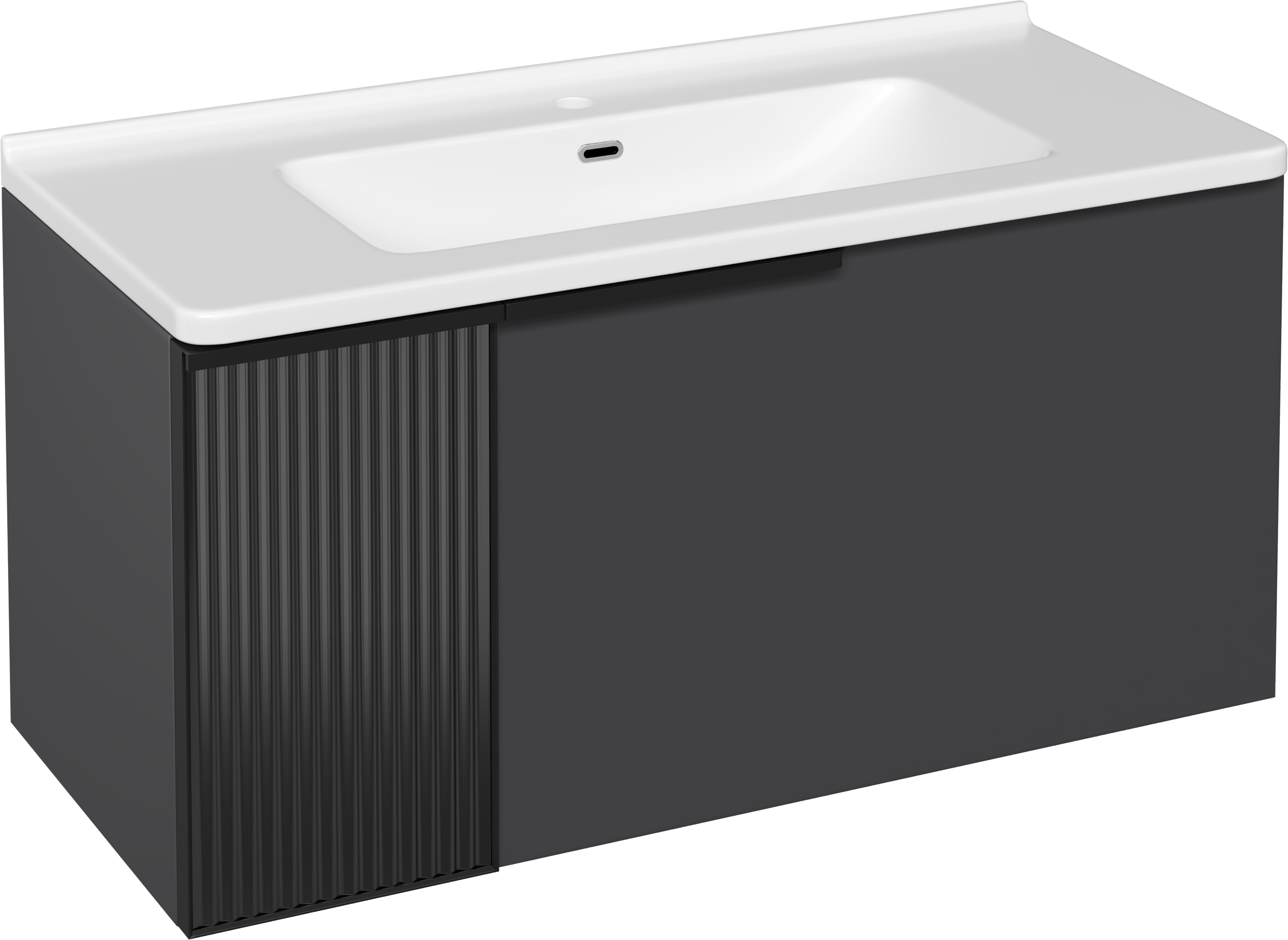 Тумба с раковиной STWORKI Готланд 100 антрацит матовый