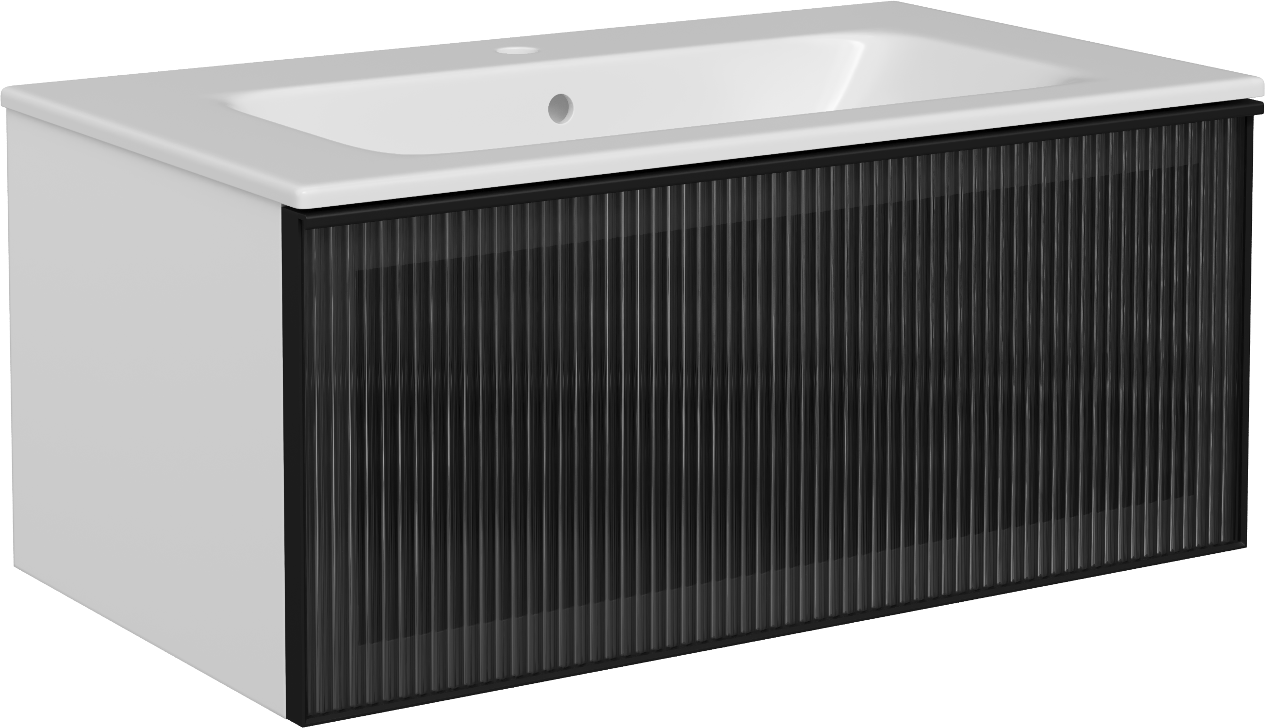 Тумба с раковиной STWORKI Левангер 80 белая матовая