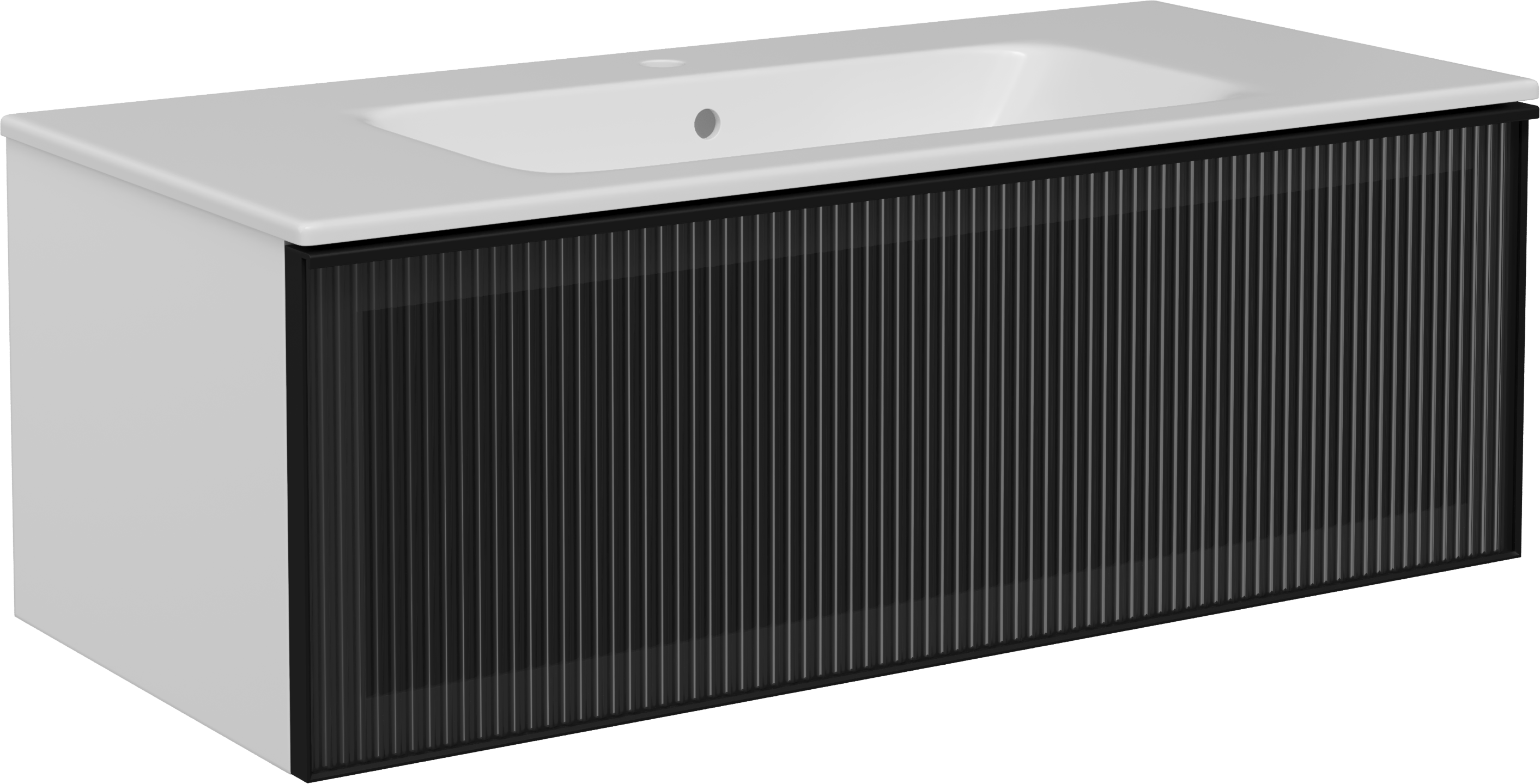 Тумба с раковиной STWORKI Левангер 100 белая матовая