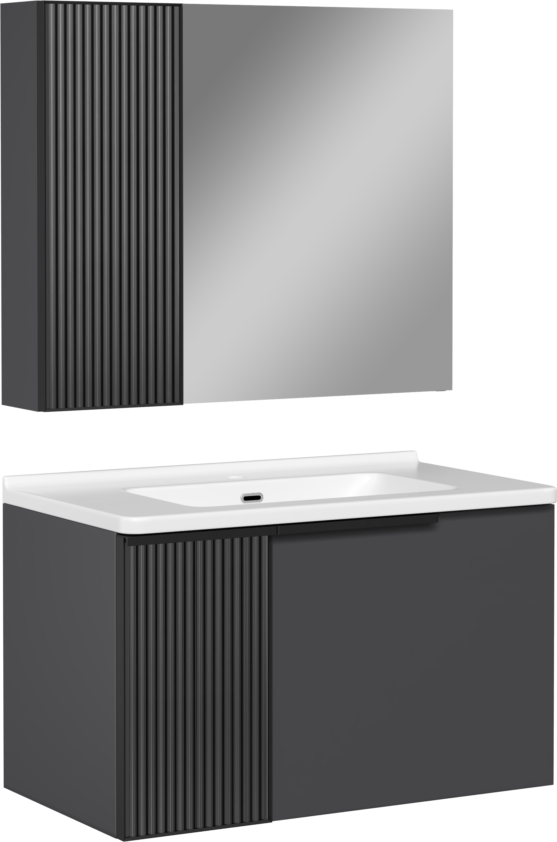 Мебель для ванной комнаты STWORKI Готланд 80 антрацит матовый