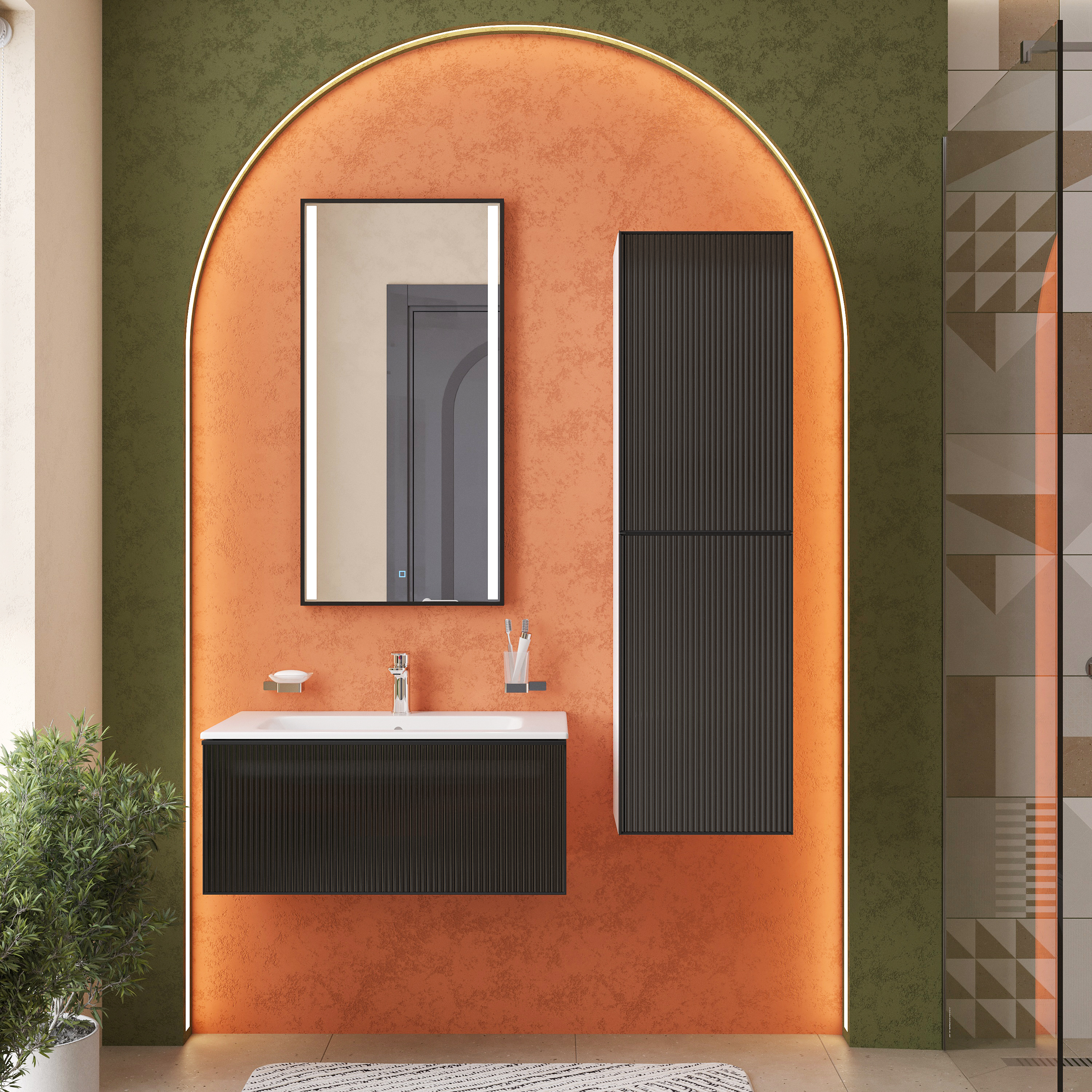 Мебель для ванной комнаты STWORKI Левангер 80, белая матовая