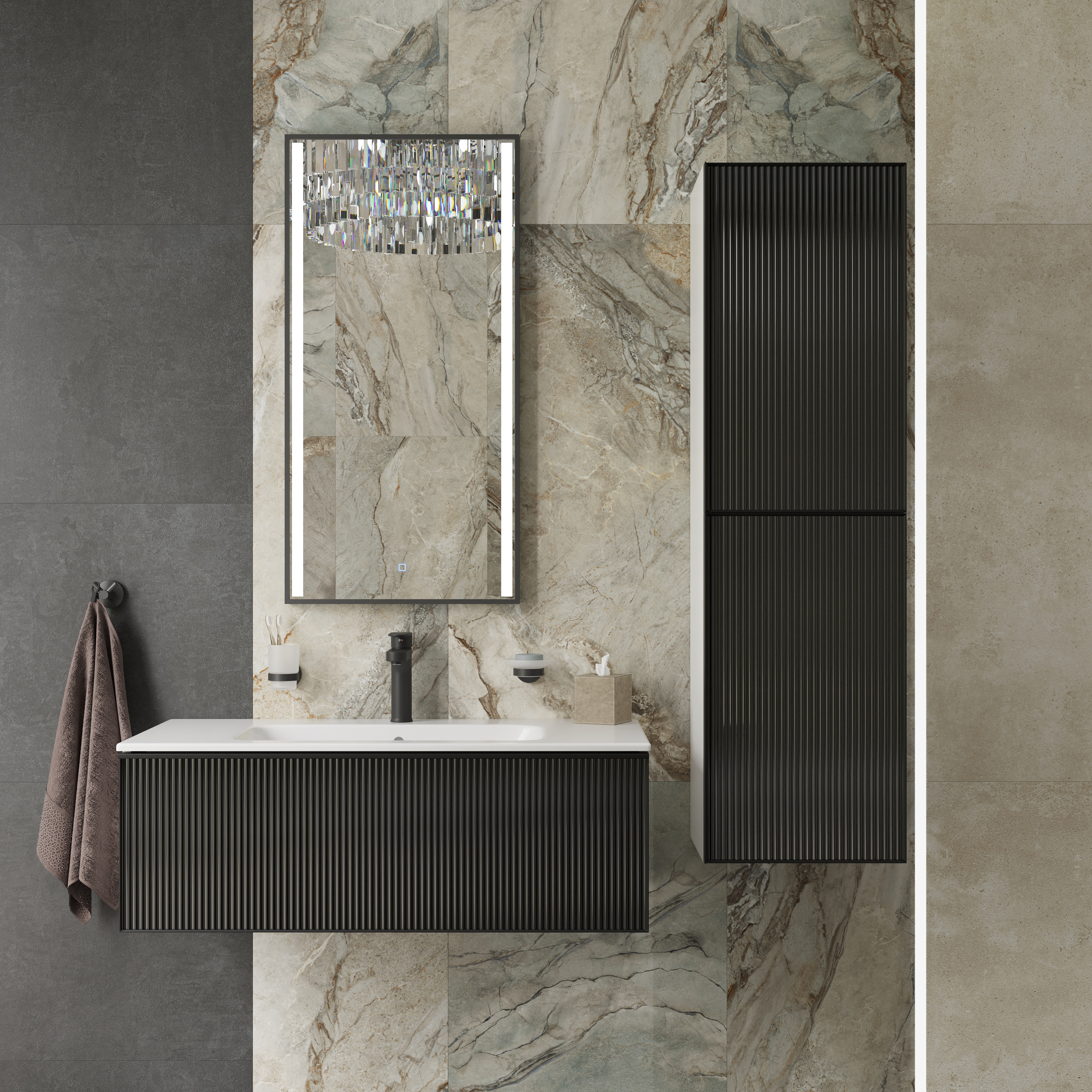 Мебель для ванной комнаты STWORKI Левангер 100, белая матовая