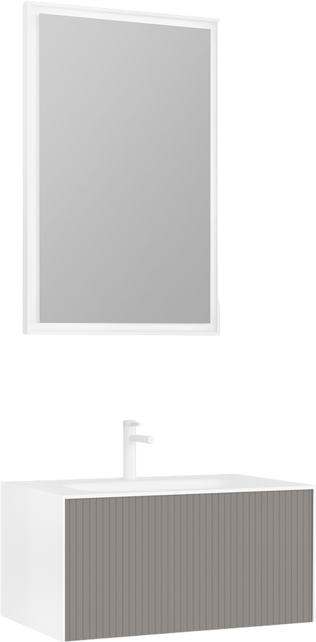 Мебель для ванной комнаты STWORKI Олланд 80 бежево-серая