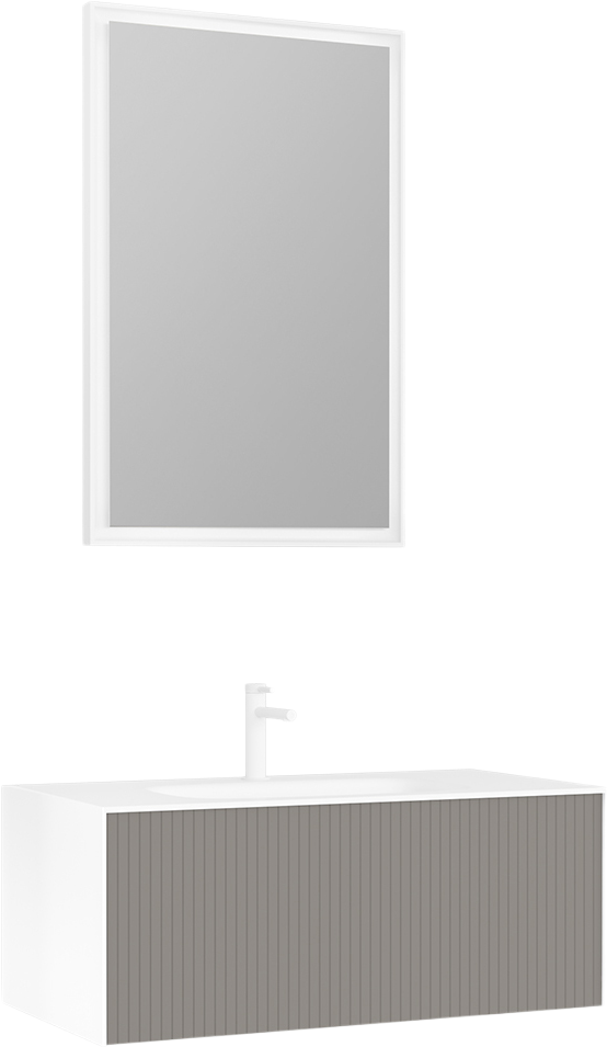 Мебель для ванной комнаты STWORKI Олланд 100 бежево-серая