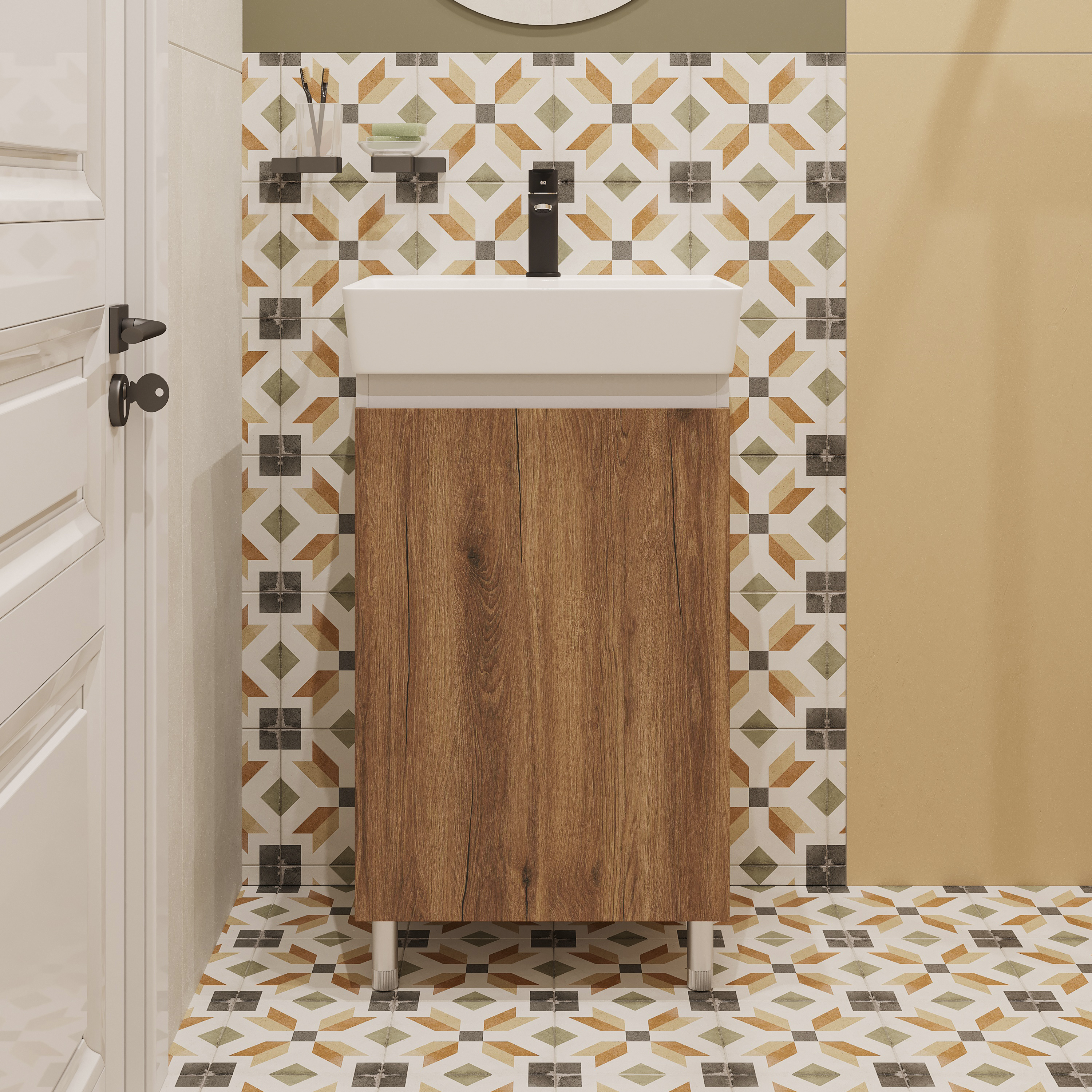 Тумба под раковину без столешницы DIWO Кострома 50 напольная, дуб крафт