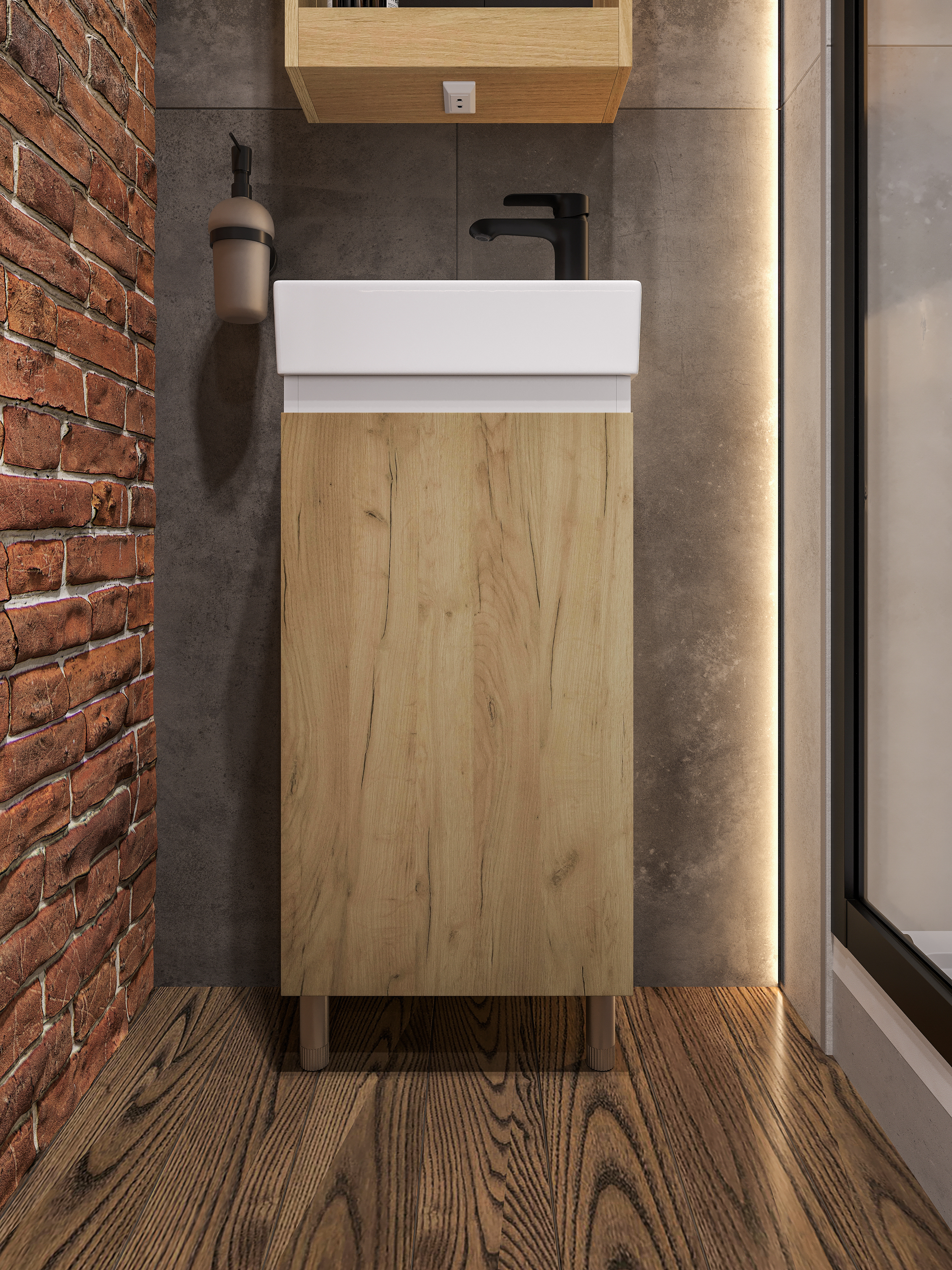 Тумба под раковину без столешницы DIWO Кострома 40 напольная, дуб крафт