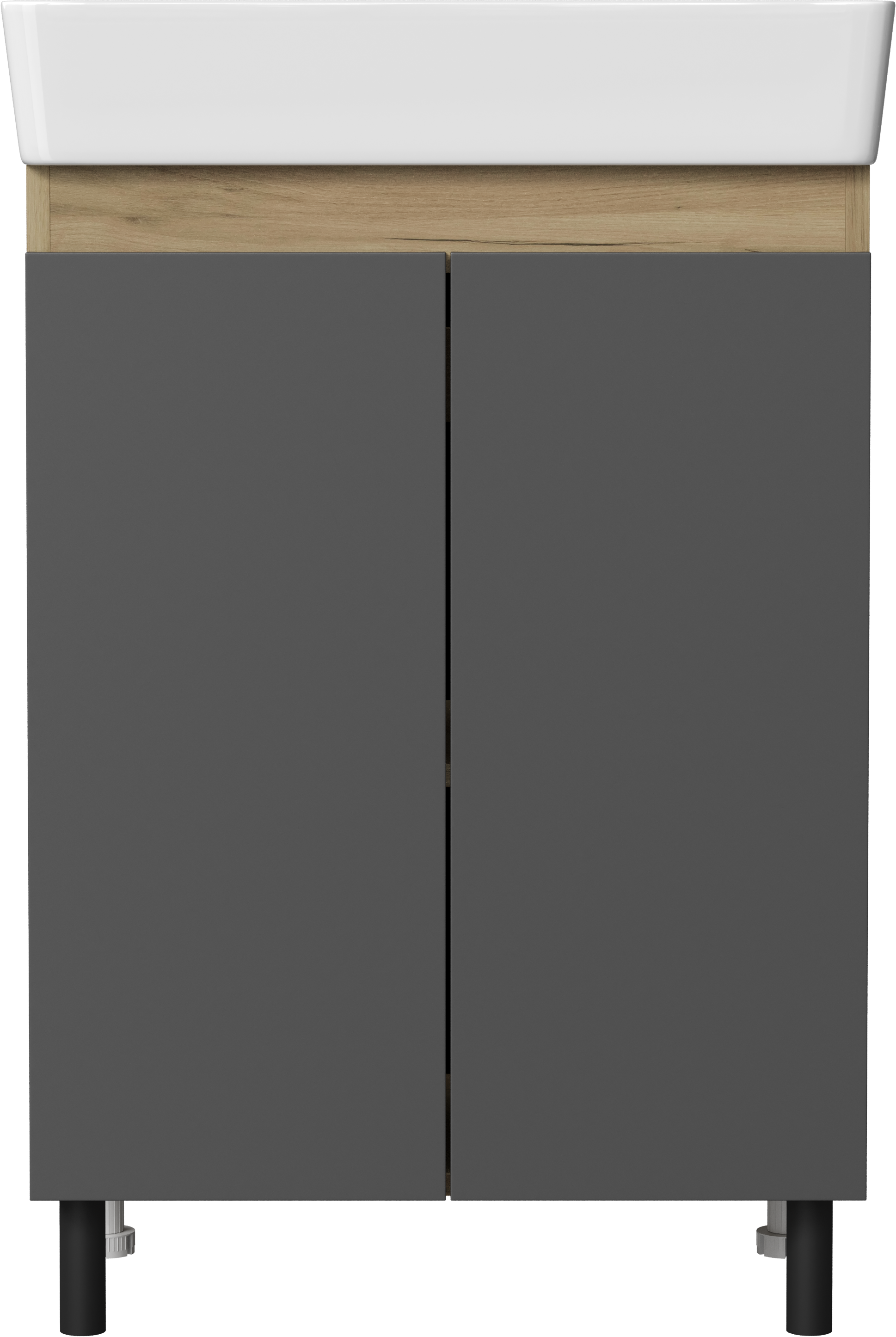 Тумба с раковиной DIWO Кострома 60 напольная, антрацит