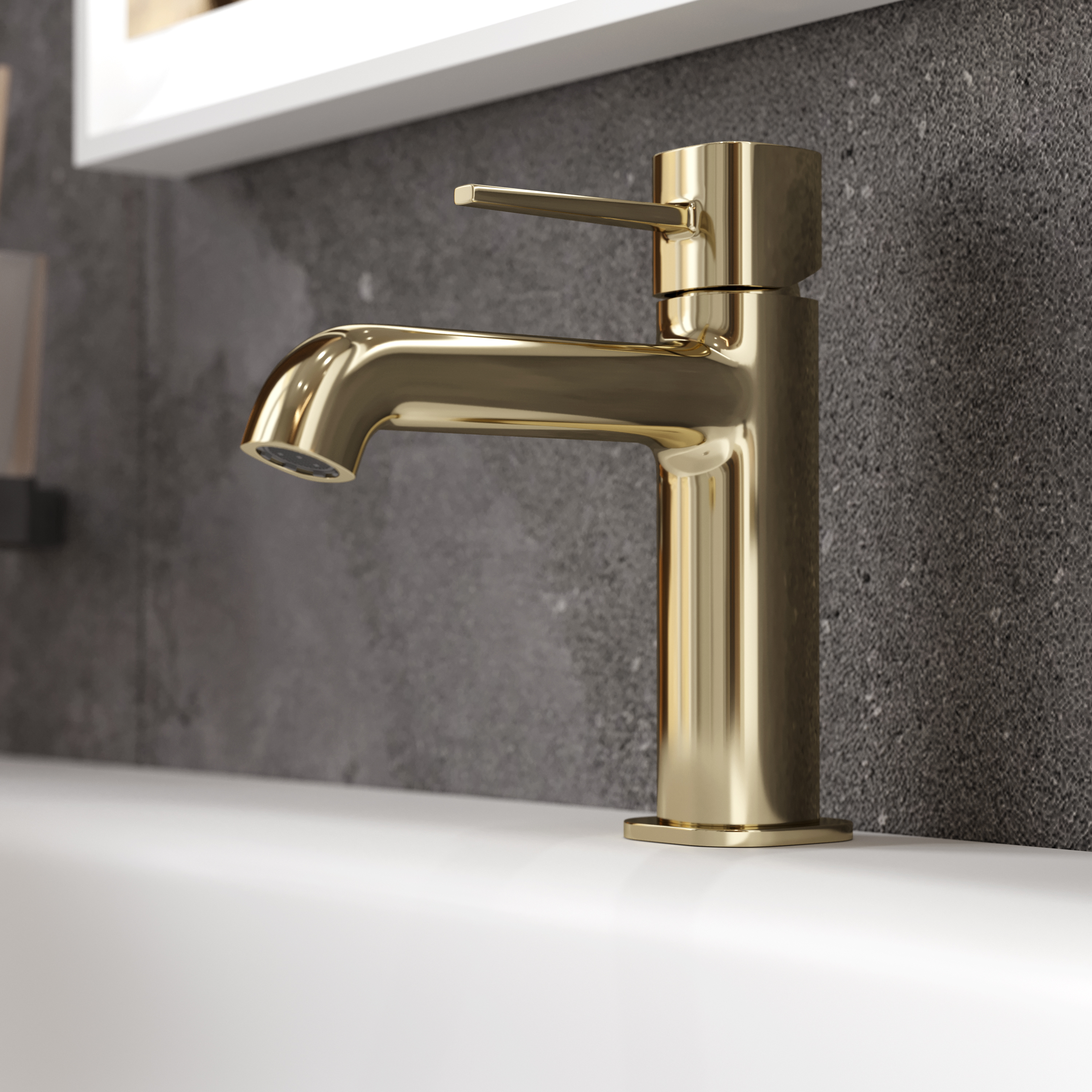 Комплект Смеситель STWORKI Эстерсунд S31010GG глянцевое золото + Сифон SD-001GG + Донный клапан SW-001GG золото глянец