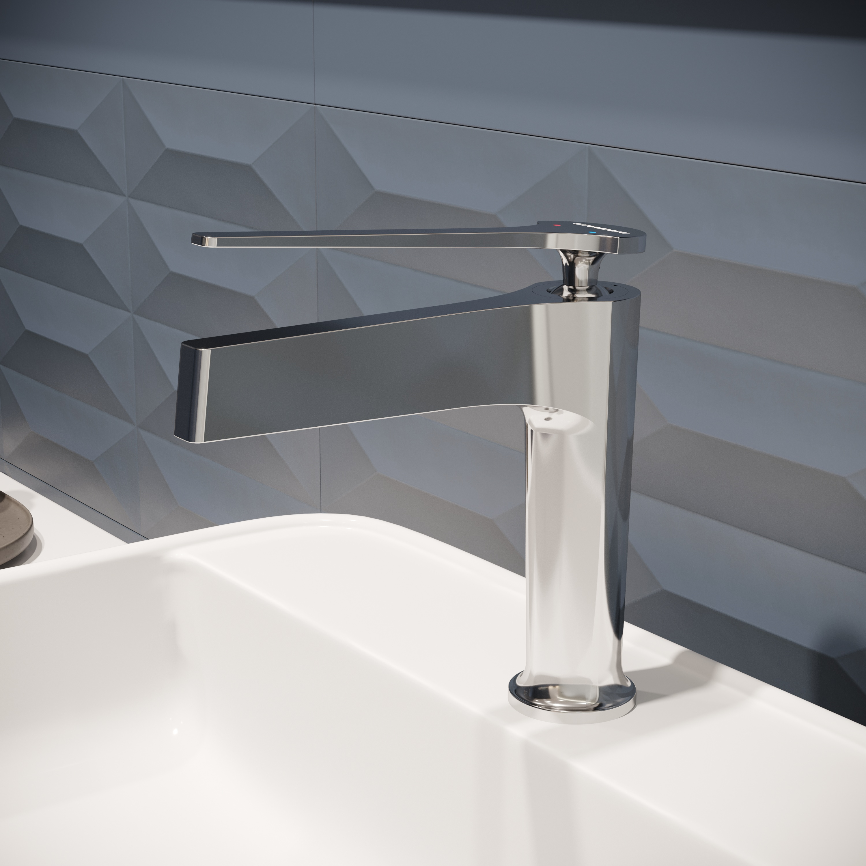 Смеситель для раковины STWORKI Аулум S06010CR + донный клапан SD-001CR хром