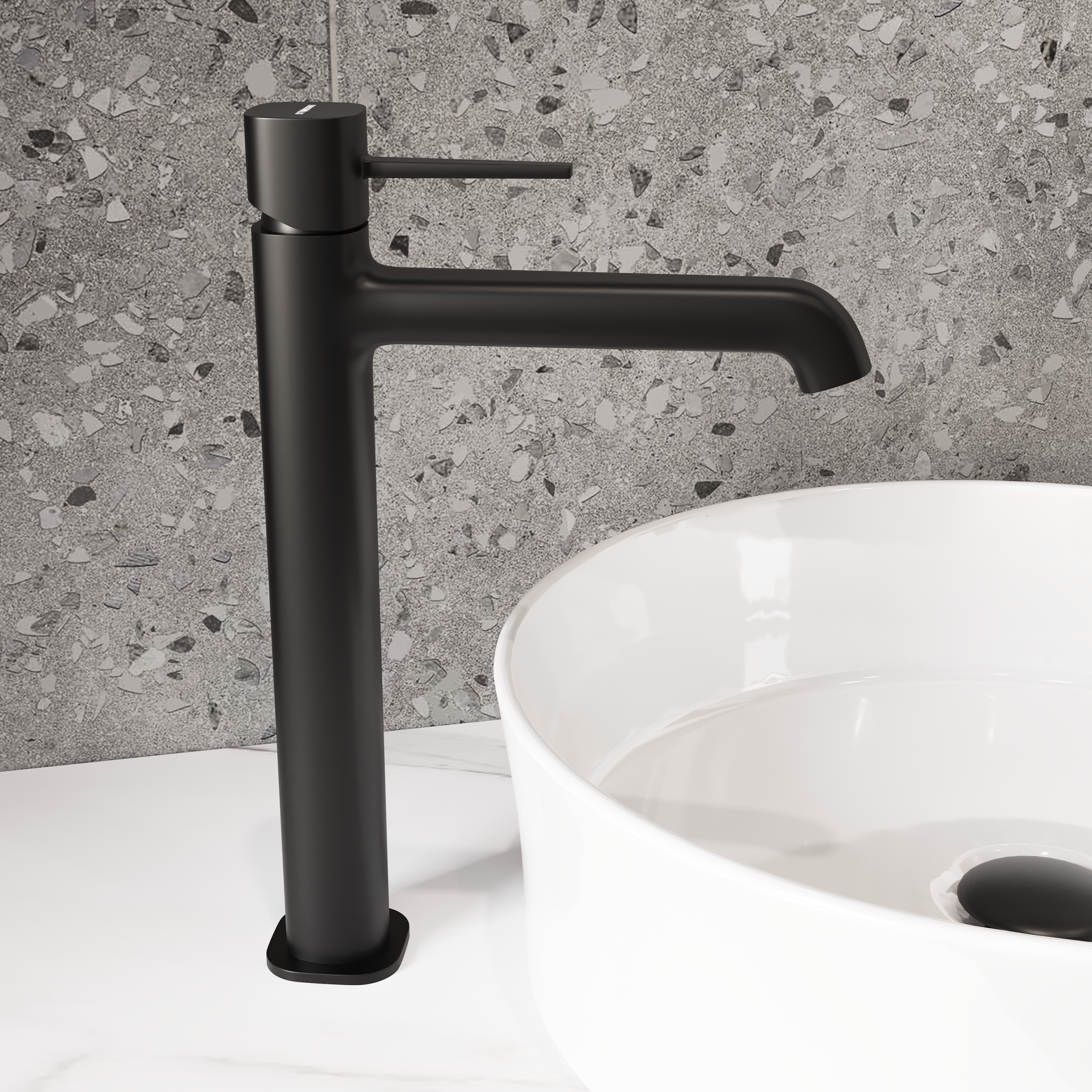 Комплект Смеситель STWORKI Эстерсунд S31020BK черный + Сифон SD-001BK черный матовый + Донный клапан SW-001BK черный матовый