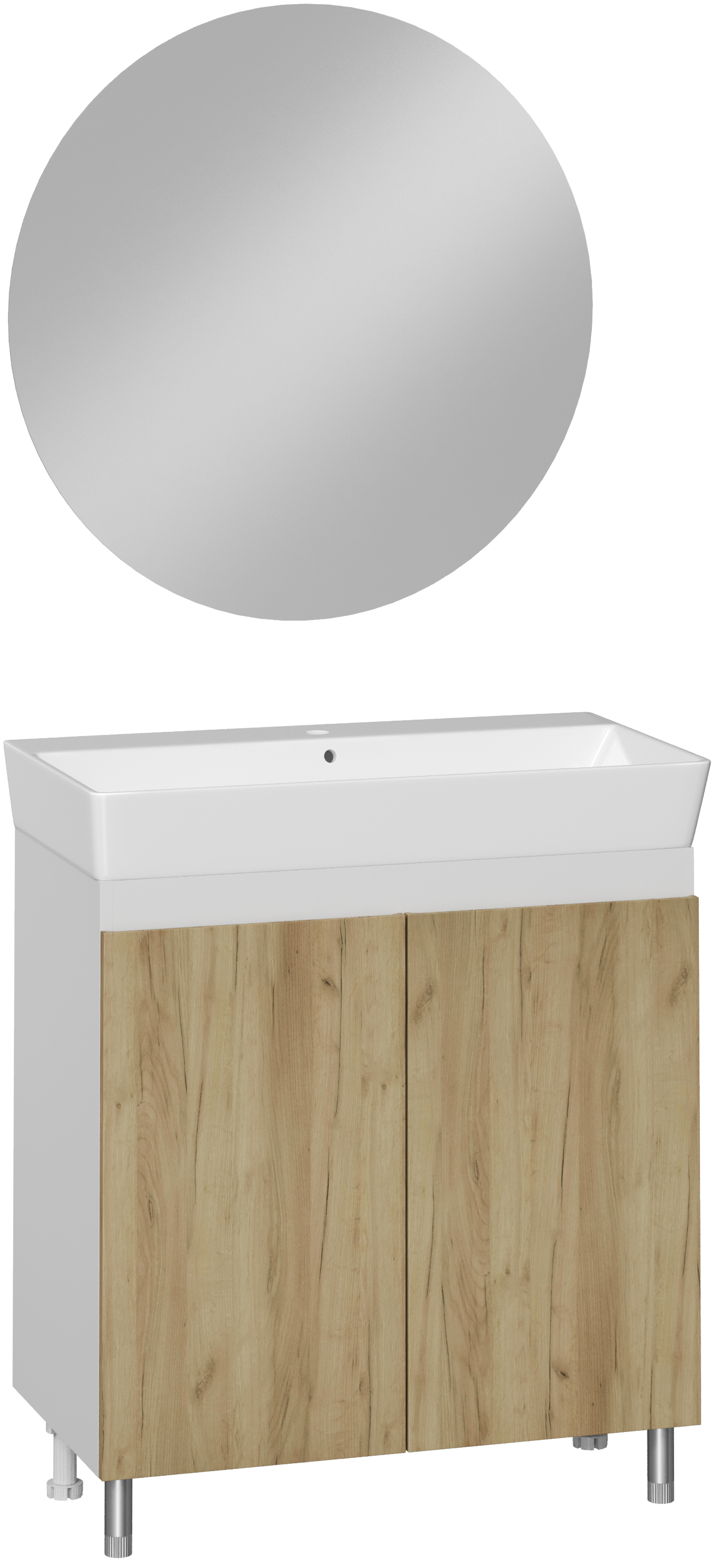 Мебель для ванной комнаты DIWO Кострома 80 напольная, дуб крафт