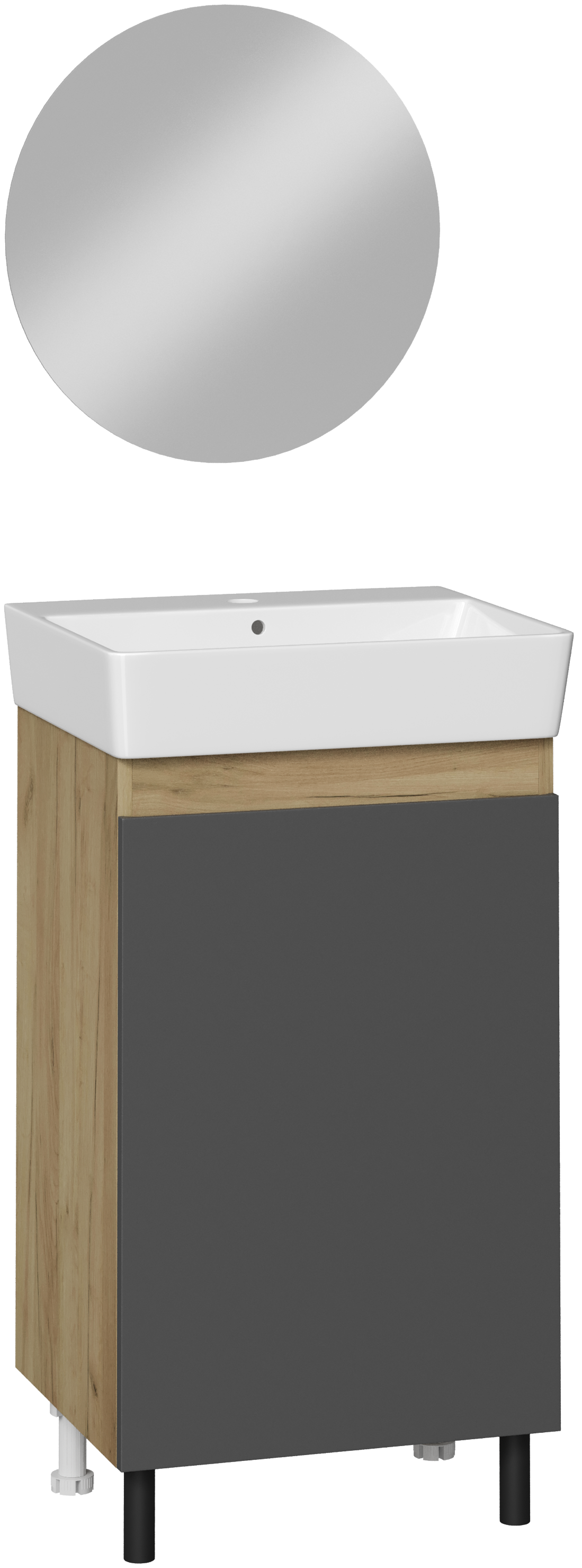 Мебель для ванной комнаты DIWO Кострома 50 напольная, антрацит