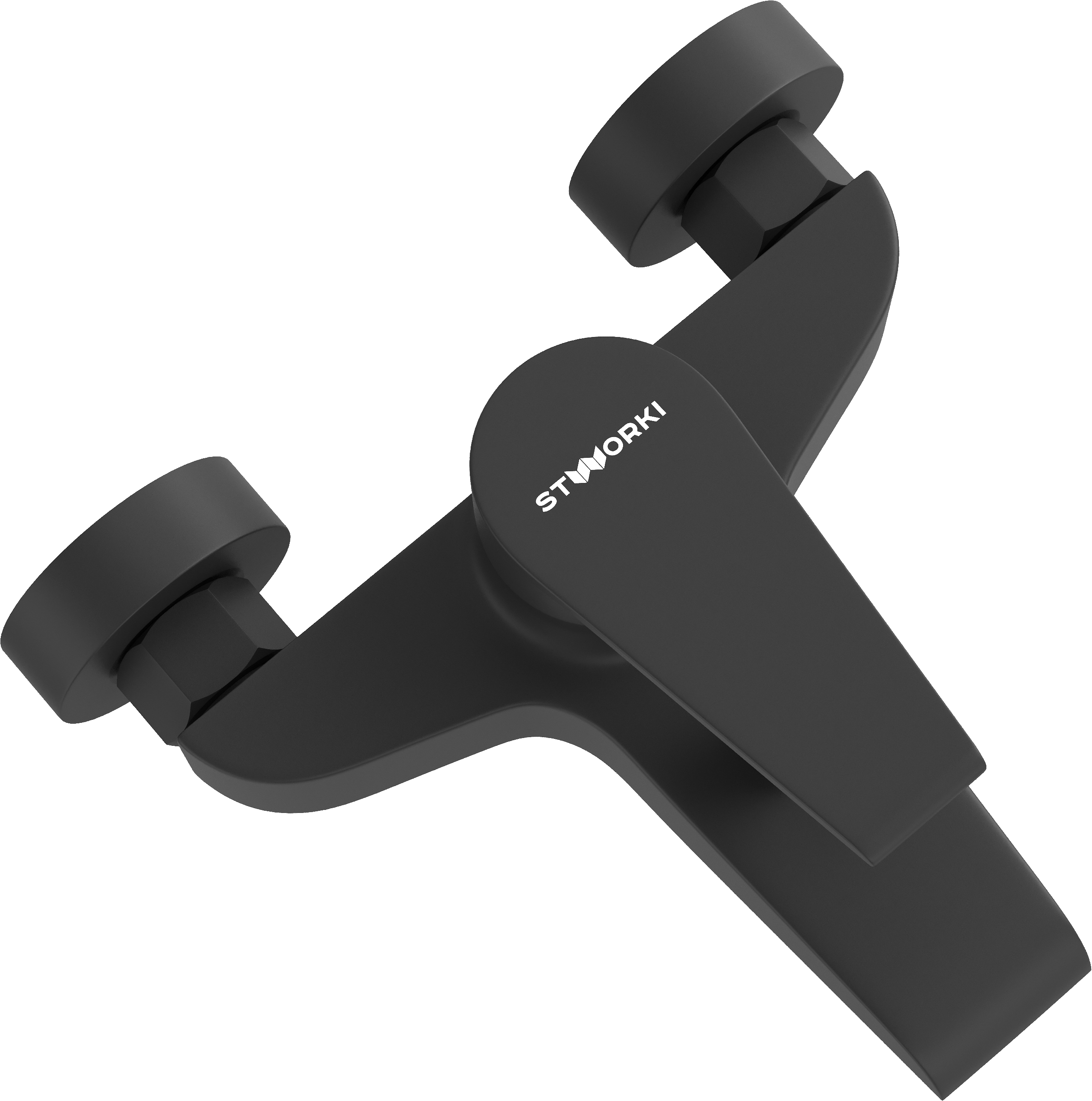 Смеситель для ванны с душем STWORKI Эстфолл S44100BK + Душевой гарнитур Ольборг S20190BK, матовый черный купить в Тамбове
