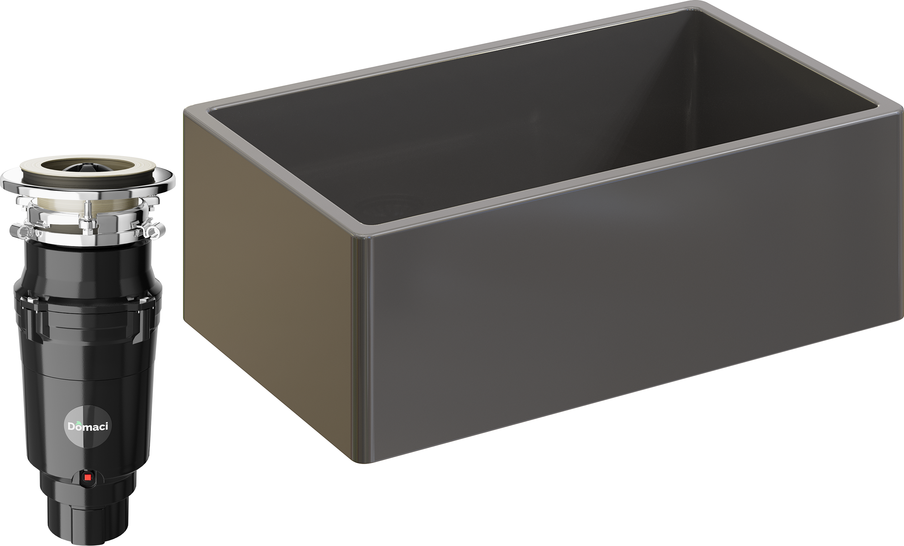 Комплект Мойка Domaci Сиена 50276-112 антрацит + Измельчитель Равенна Vento Plus 560