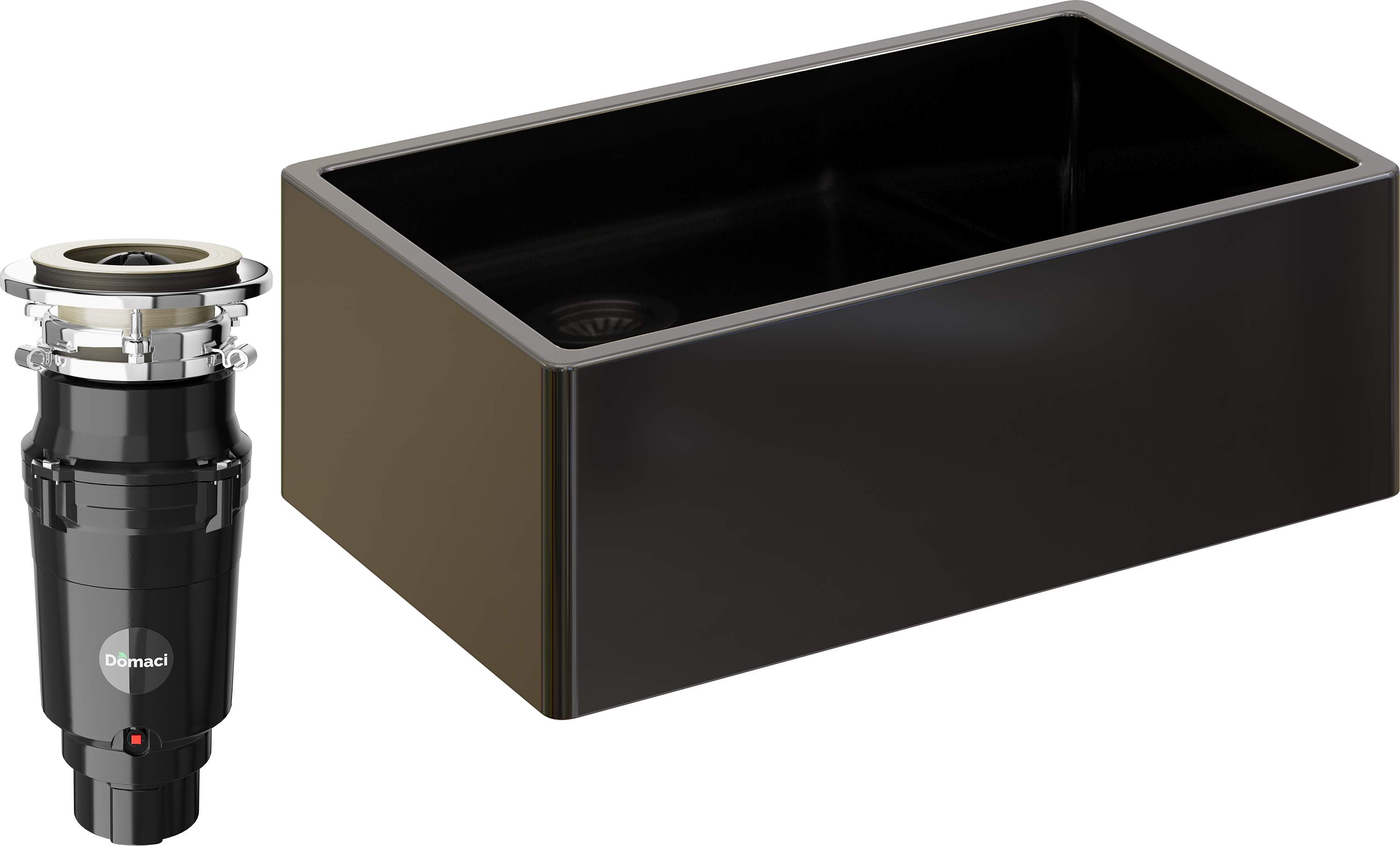 Комплект Мойка кухонная Domaci Сиена 50276-110 черная матовая + Измельчитель Равенна Vento Plus 560