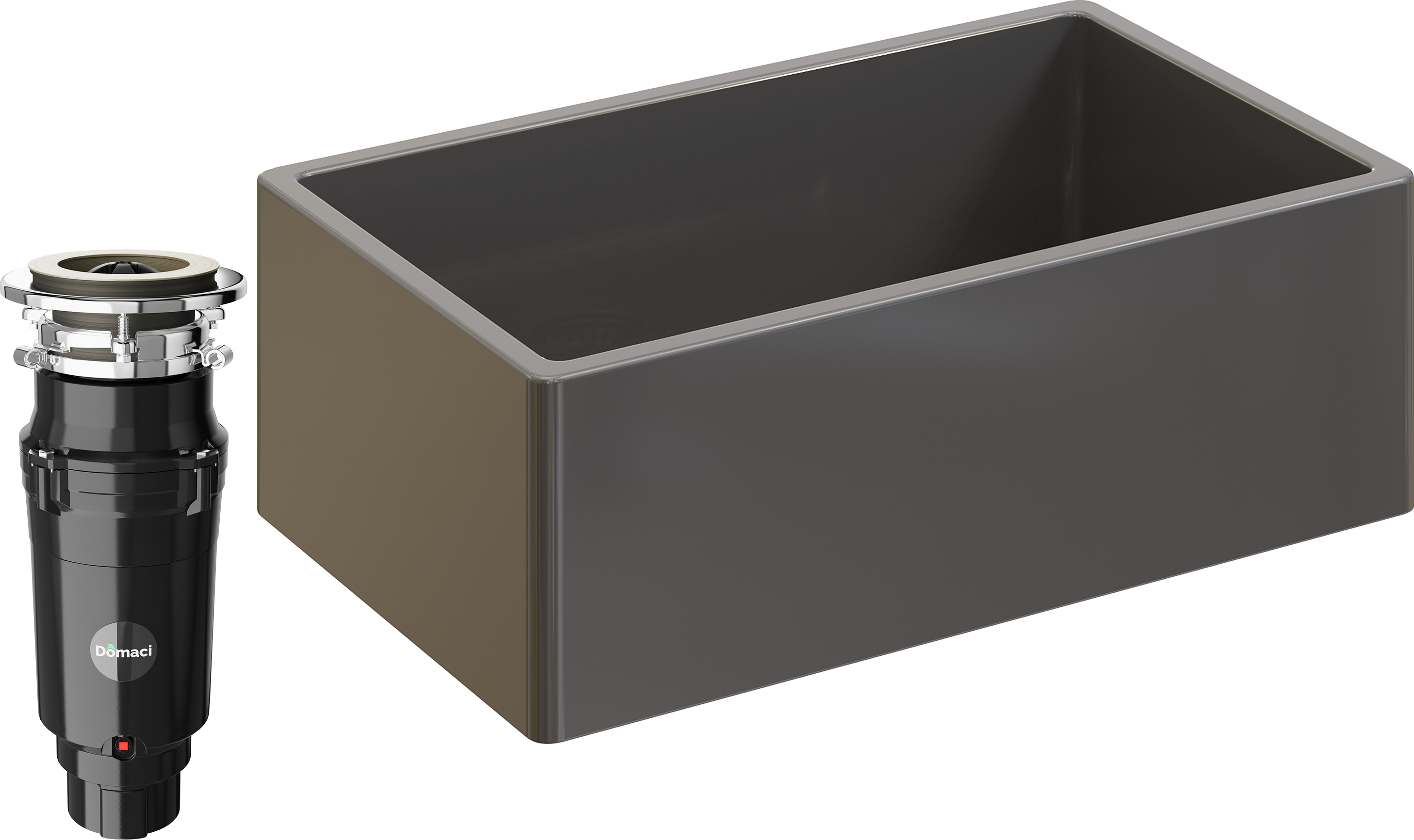 Комплект Мойка Domaci Сиена 50276-112 антрацит + Измельчитель Равенна Vento Max 750