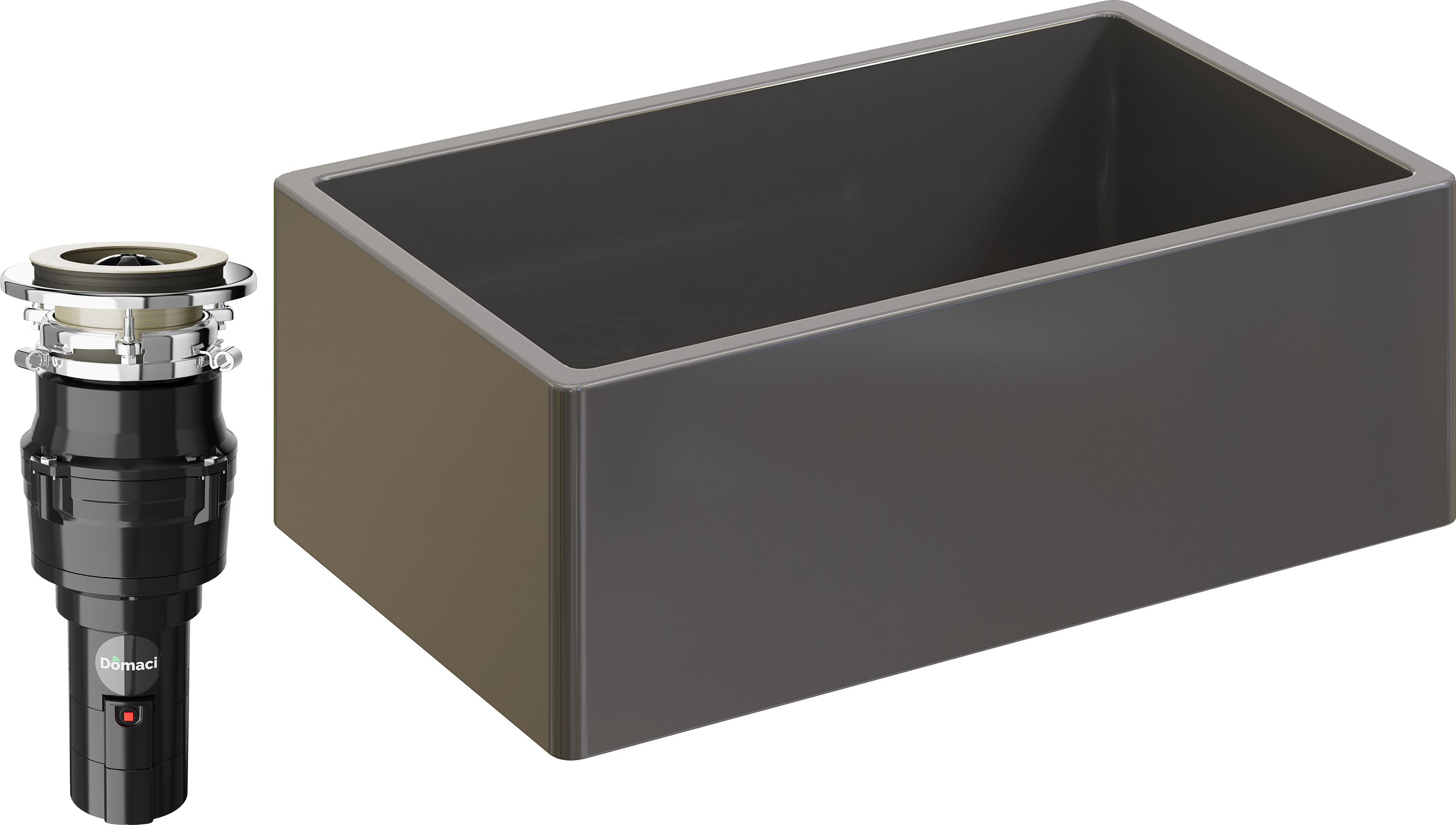 Комплект Мойка Domaci Сиена 50276-112 антрацит + Измельчитель Равенна Vento 375