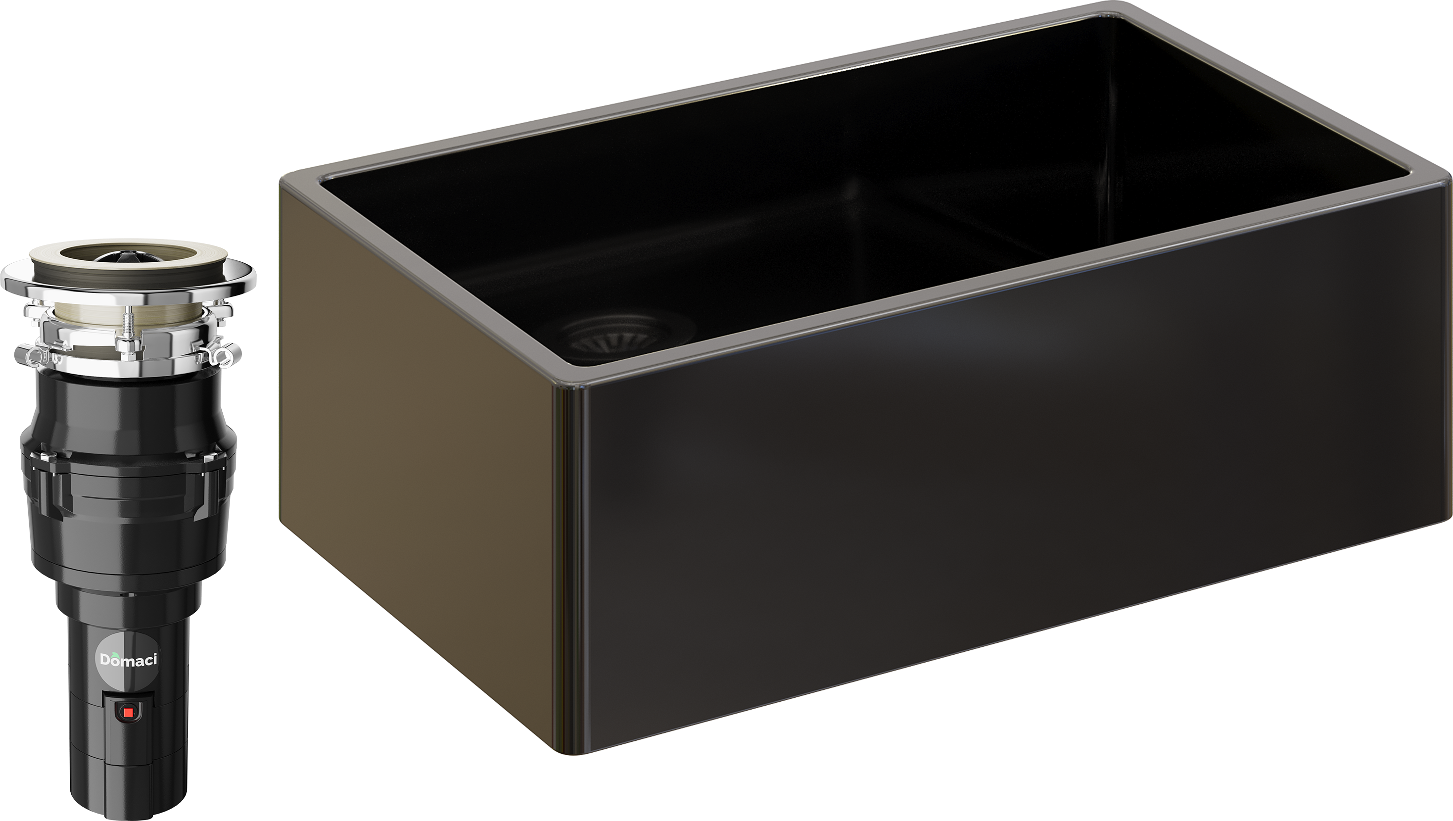 Комплект Мойка Domaci Сиена 50276-110 черная матовая + Измельчитель Равенна Vento 375