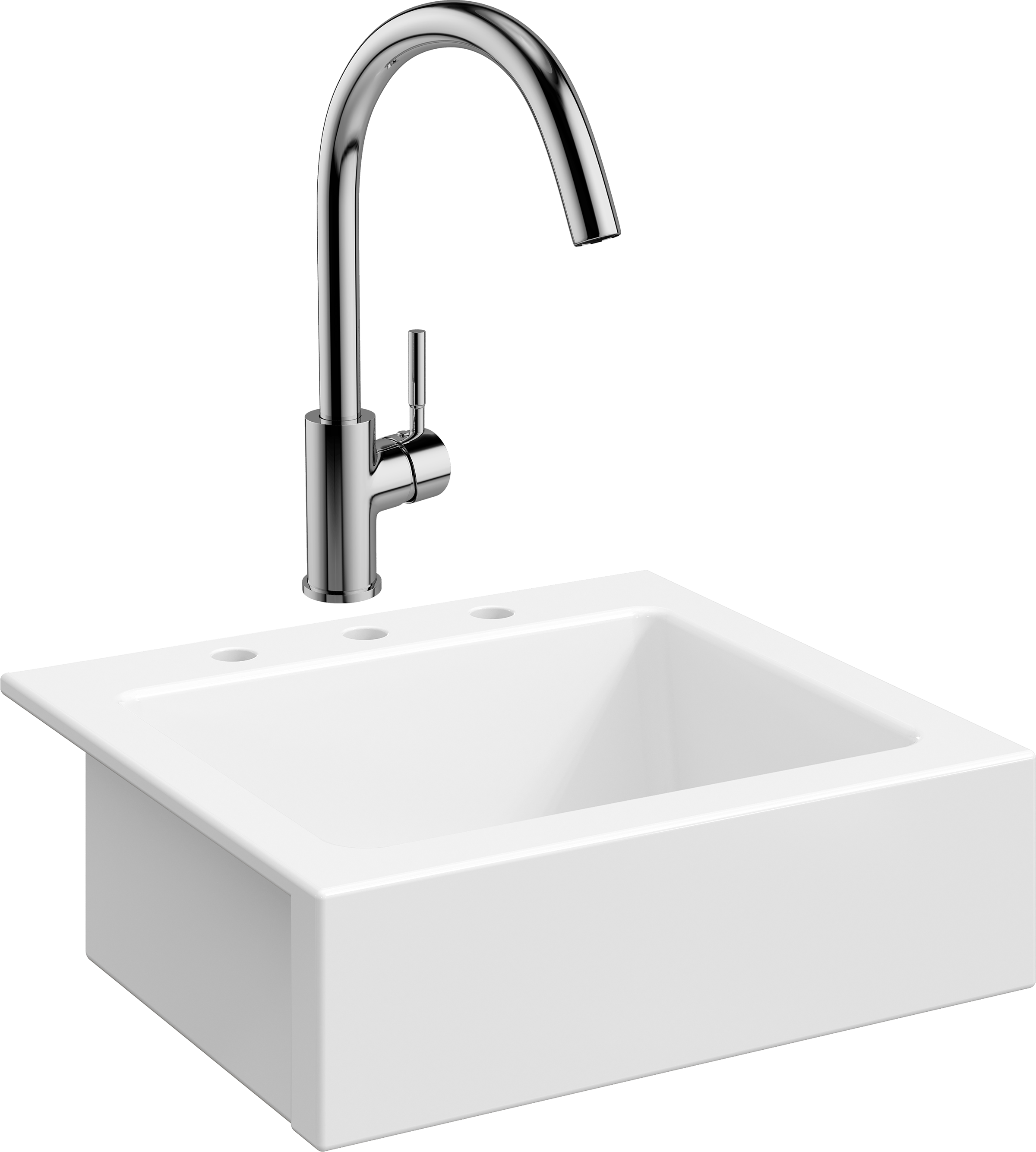 Комплект Мойка Domaci Сиена 50166-101 с 3 отверстиями, белый глянец + Смеситель STWORKI