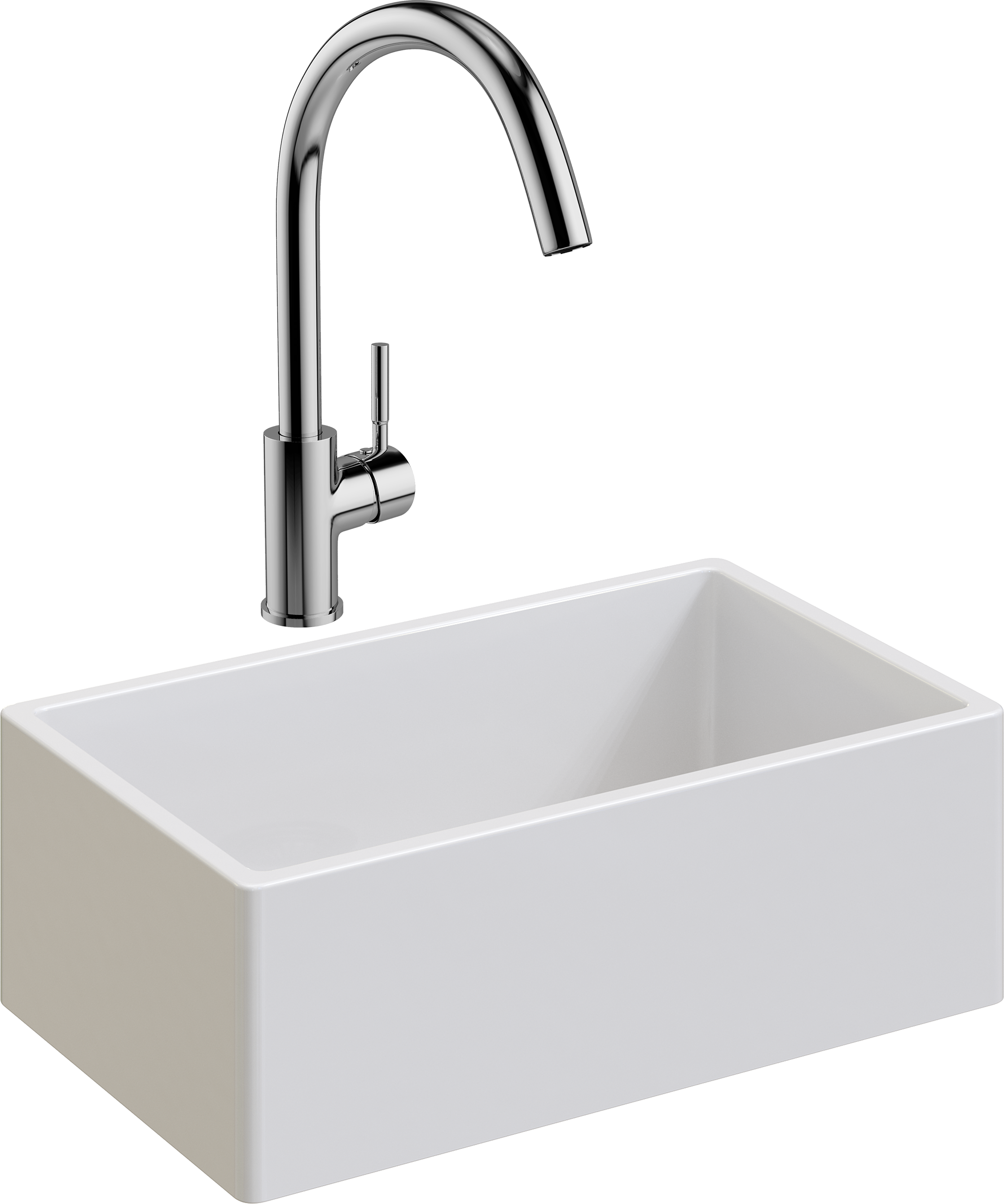 Комплект Мойка Domaci Сиена 50276-101 белый глянец + Смеситель STWORKI