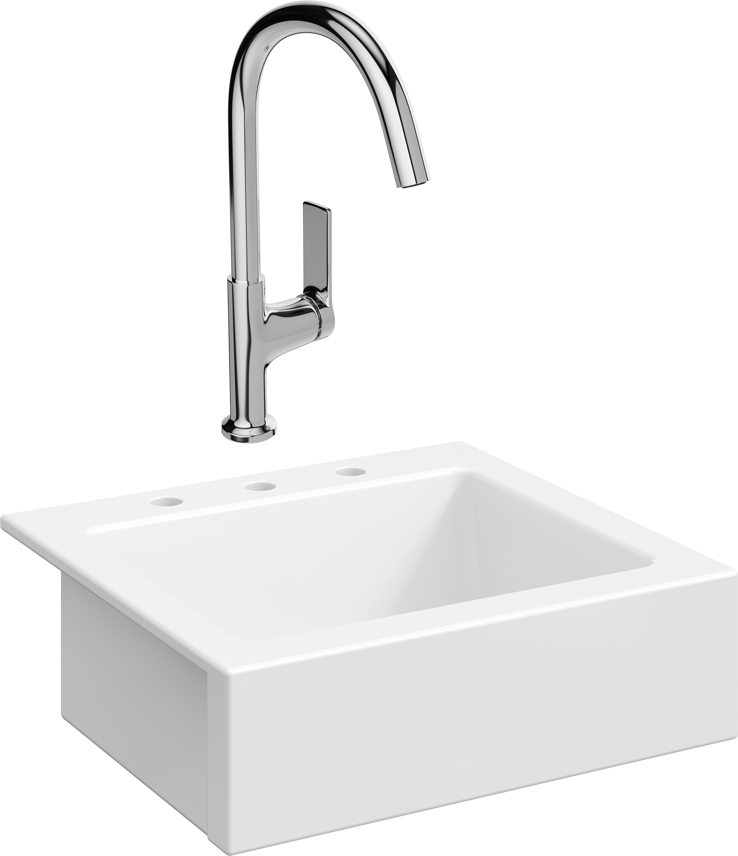 Комплект Мойка Domaci Сиена 50166-101 с 3 отверстиями, белый глянец + Смеситель STWORKI HDA4228XH2