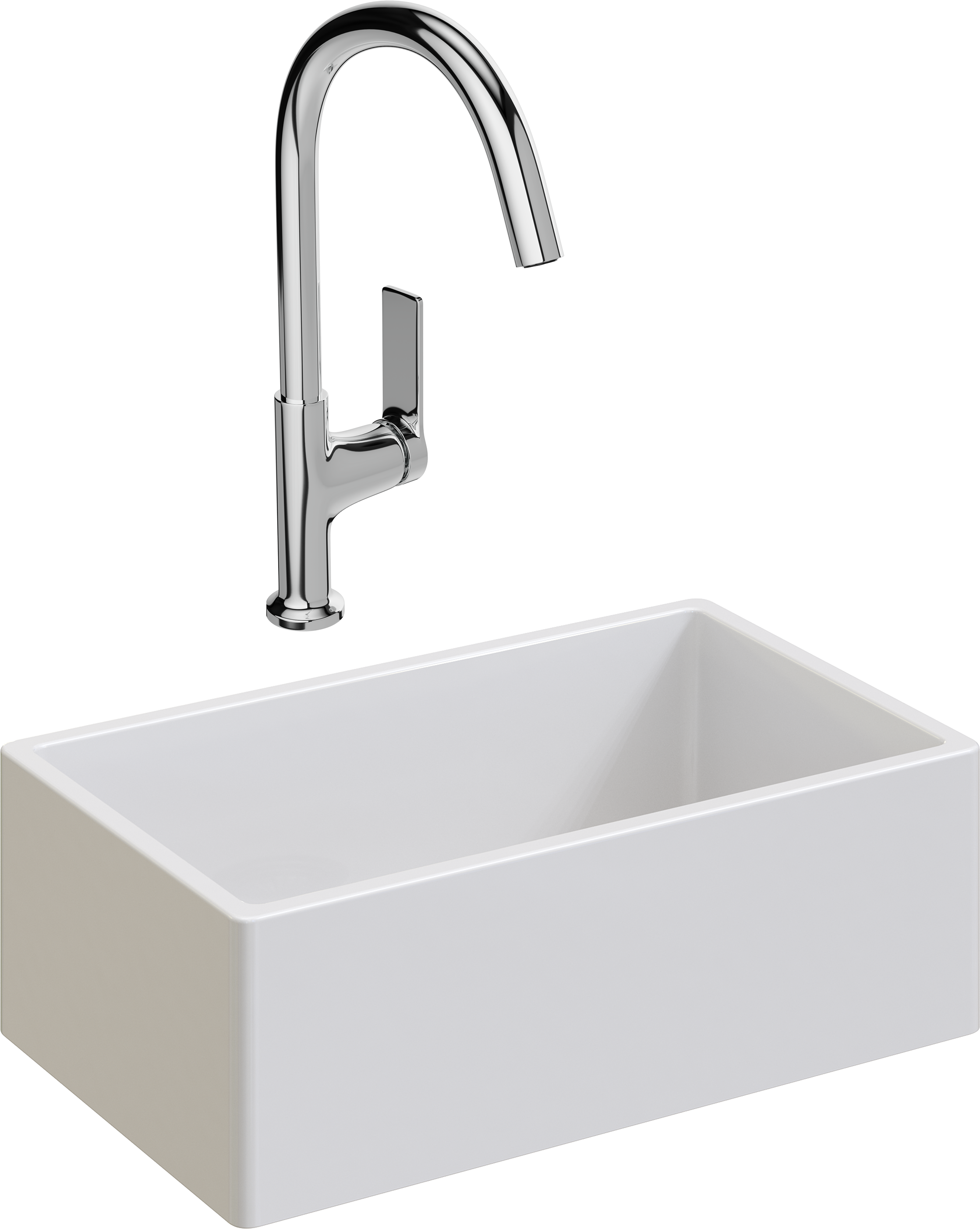 Комплект Мойка Domaci Сиена 50276-101 белый глянец + Смеситель STWORKI HDA4228XH2