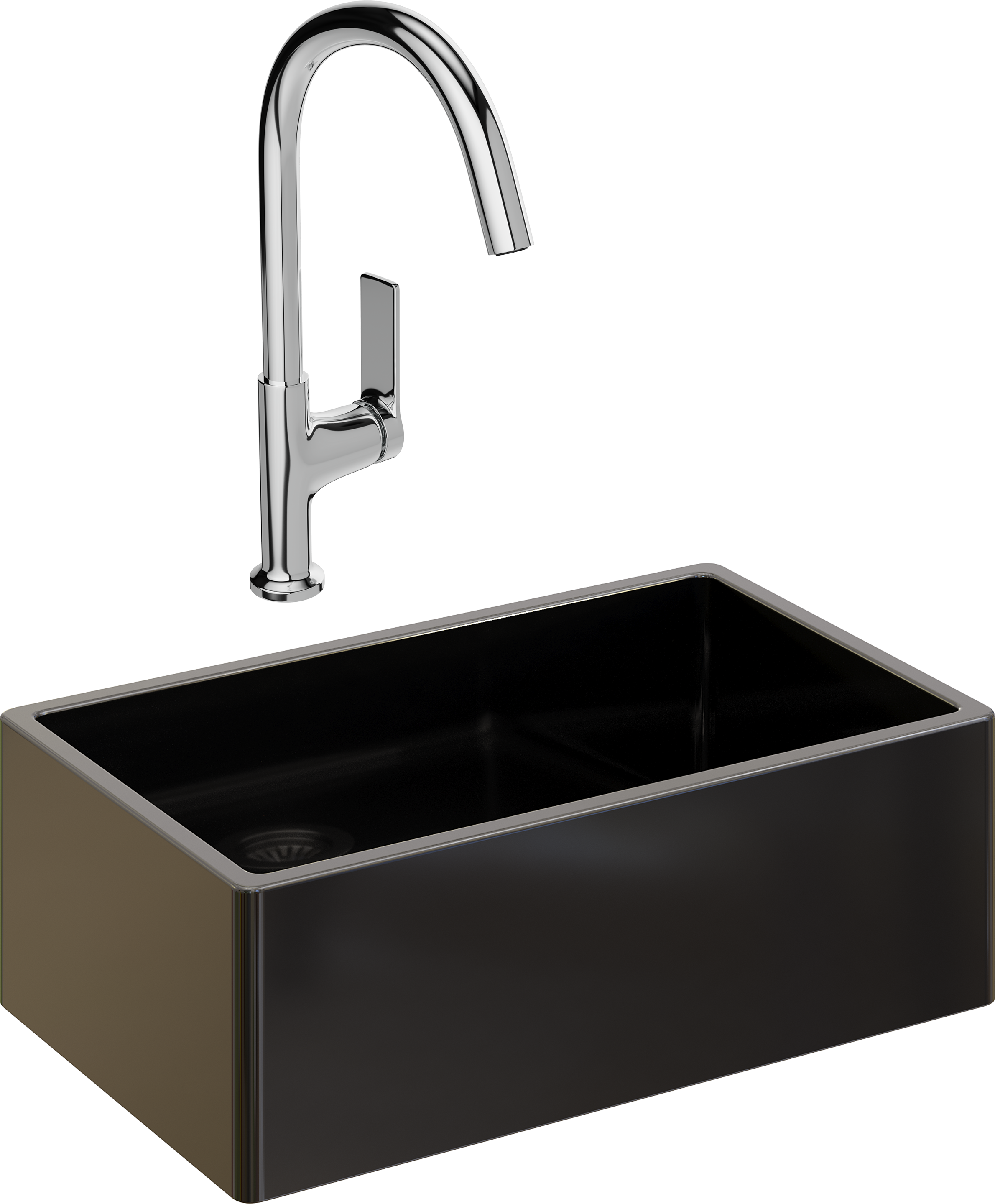 Комплект Мойка Domaci Сиена 50276-110 черная матовая + Смеситель STWORKI HDA4228XH2