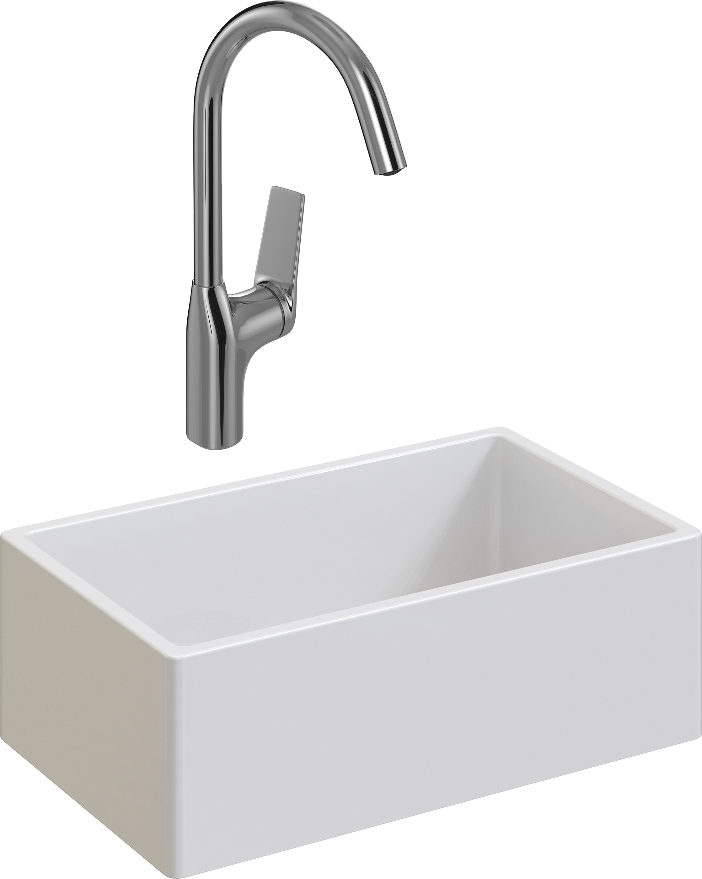 Комплект Мойка Domaci Сиена 50276-101 белый глянец + Смеситель STWORKI HDA5708XH2