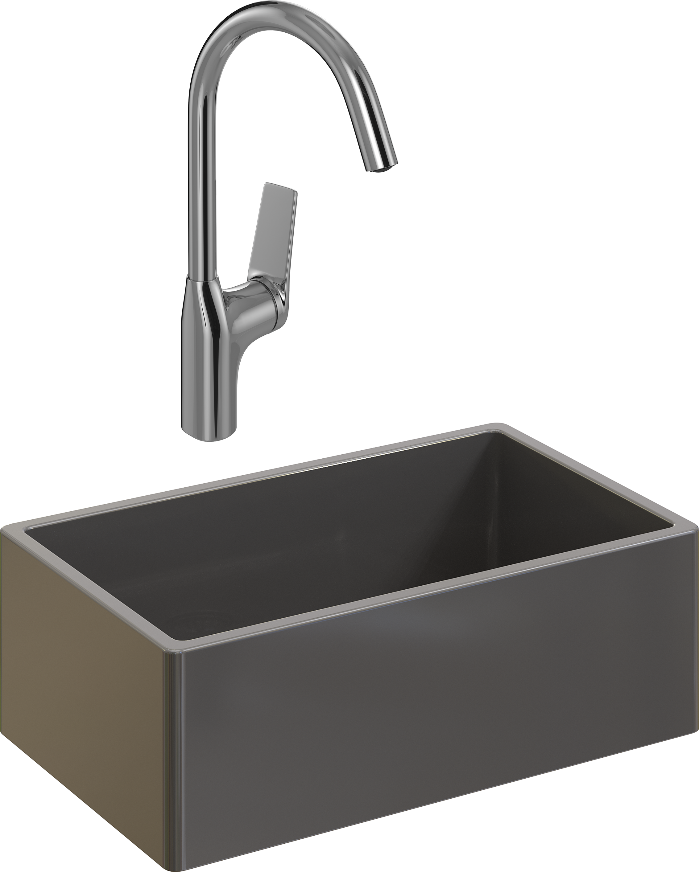 Комплект Мойка Domaci Сиена 50276-112 антрацит + Смеситель STWORKI HDA5708XH2