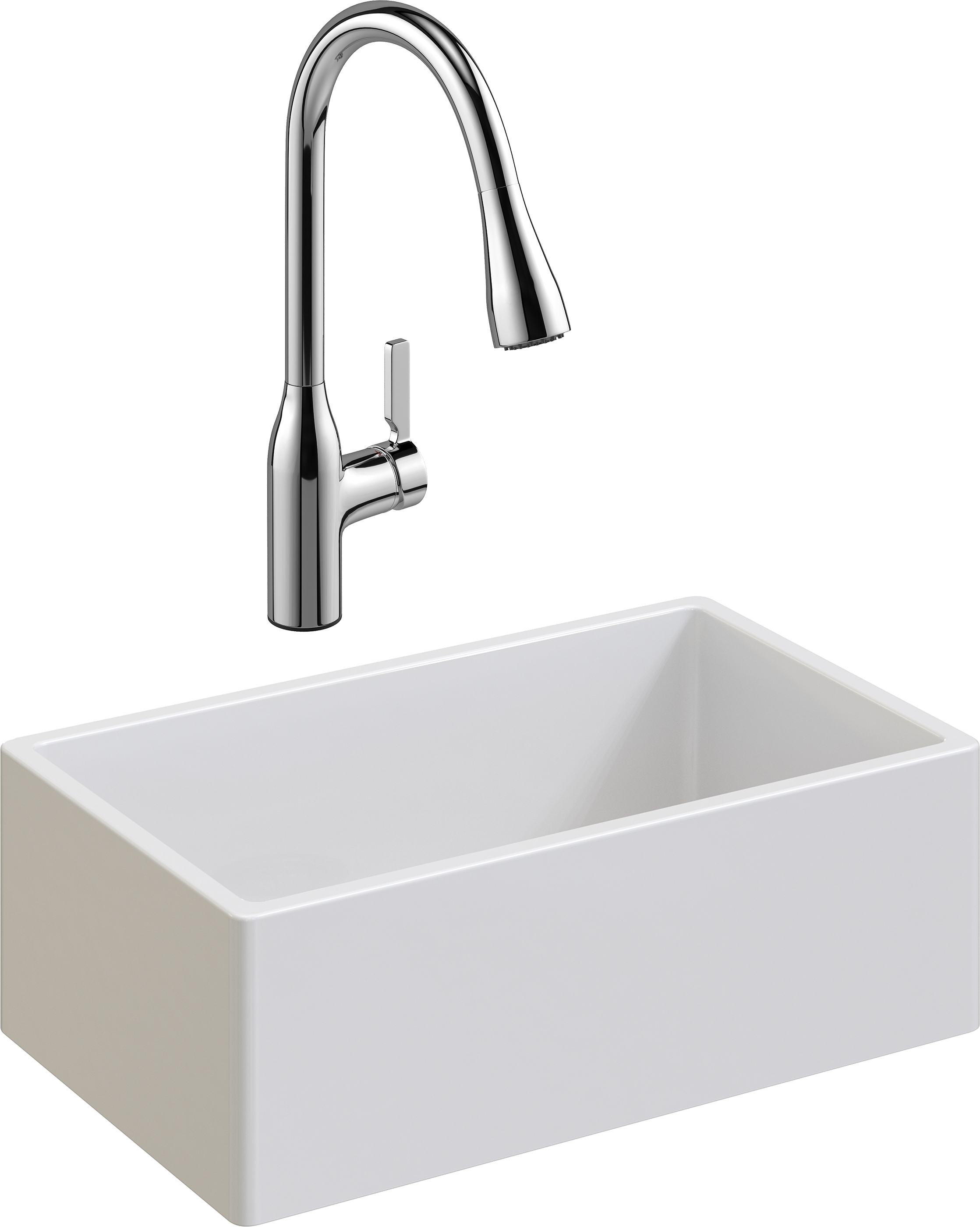 Комплект Мойка кухонная Domaci Сиена 50276-101 белый глянец + Смеситель STWORKI 33138-123/1BG-IG11