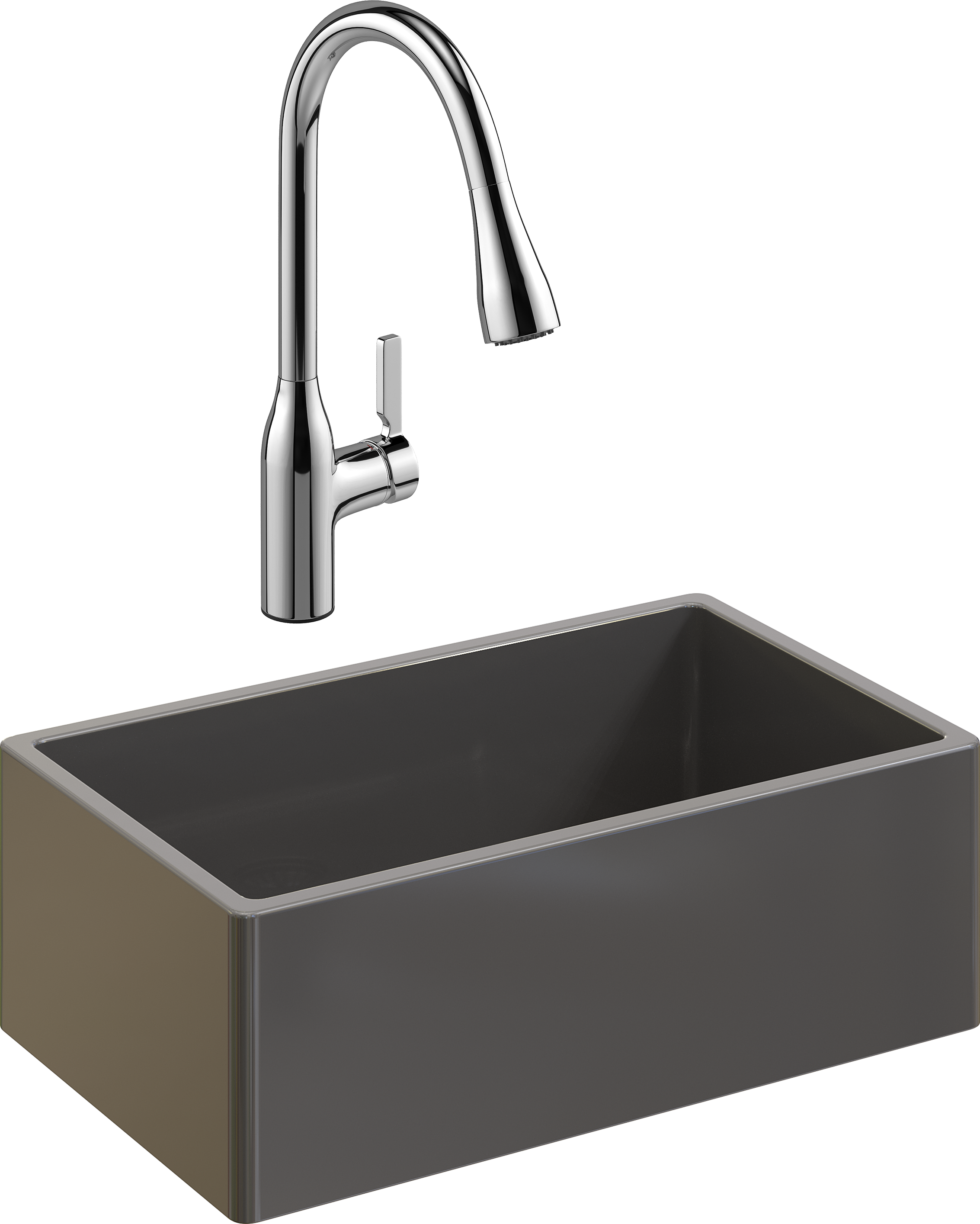 Комплект Мойка Domaci Сиена 50276-112 антрацит + Смеситель STWORKI 33138-123/1BG-IG11
