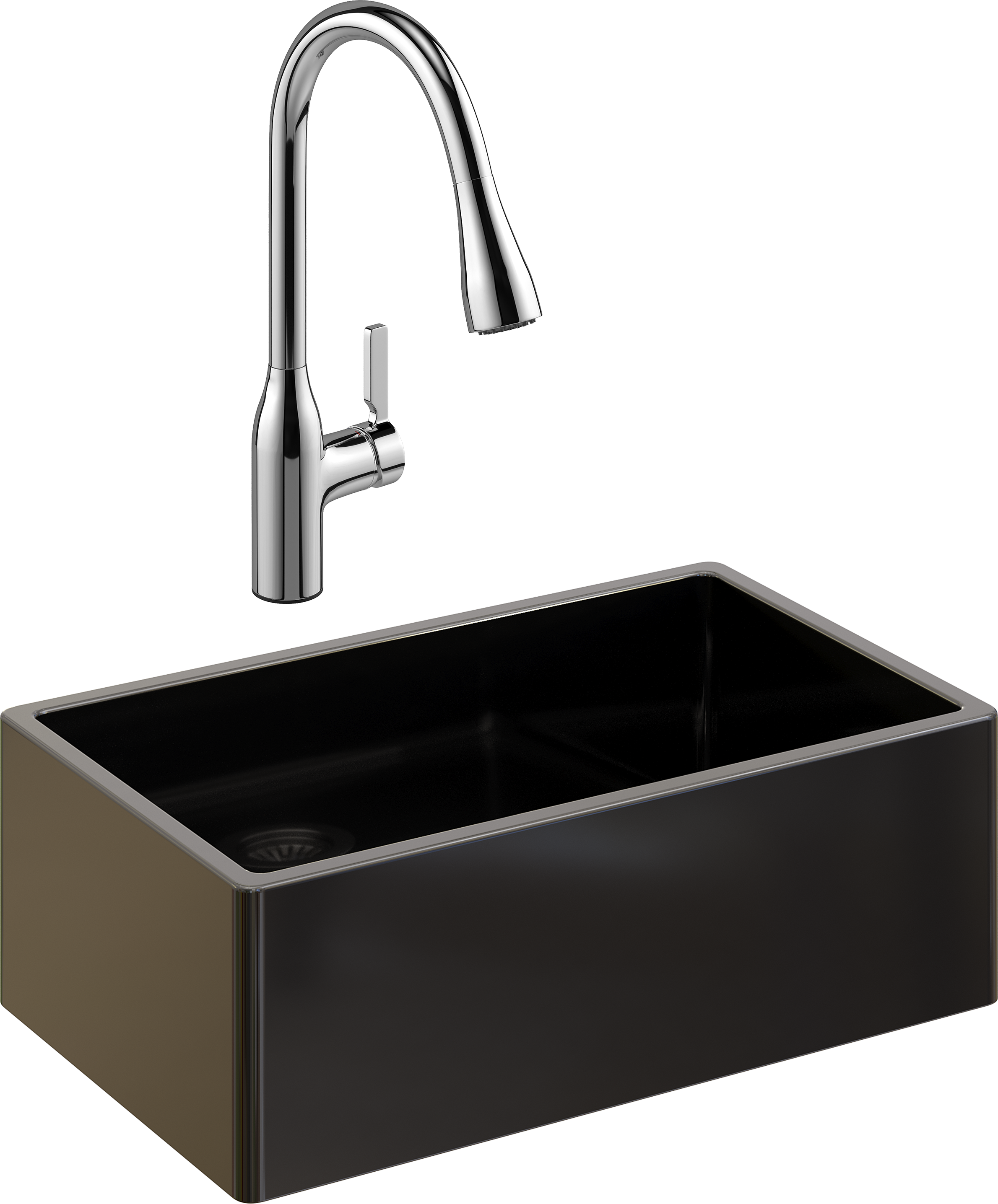 Комплект Мойка Domaci Сиена 50276-110 черная матовая + Смеситель STWORKI 33138-123/1BG-IG11