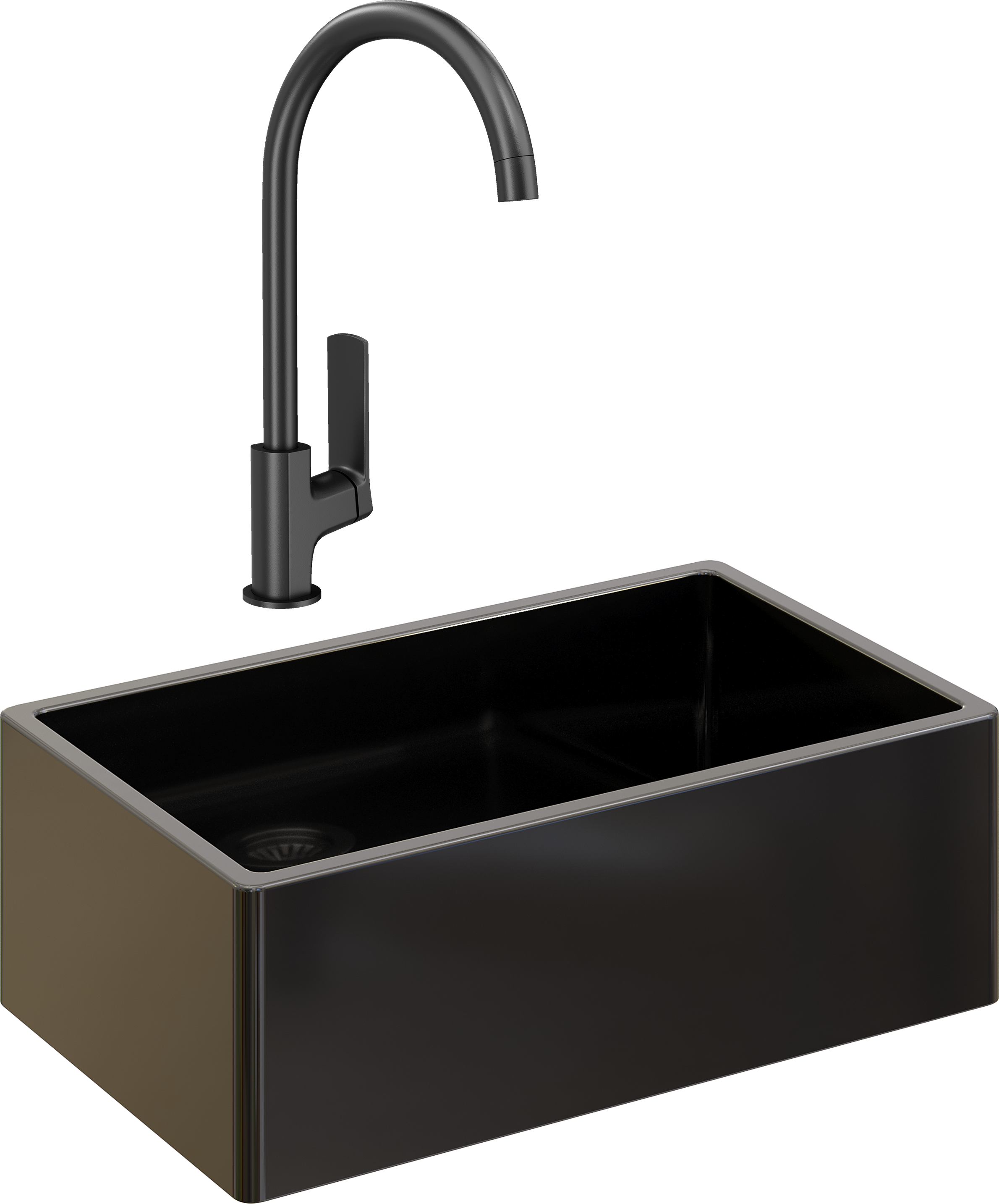 Комплект Мойка Domaci Сиена 50276-110 черная матовая + Смеситель STWORKI HWX5015-P01BK