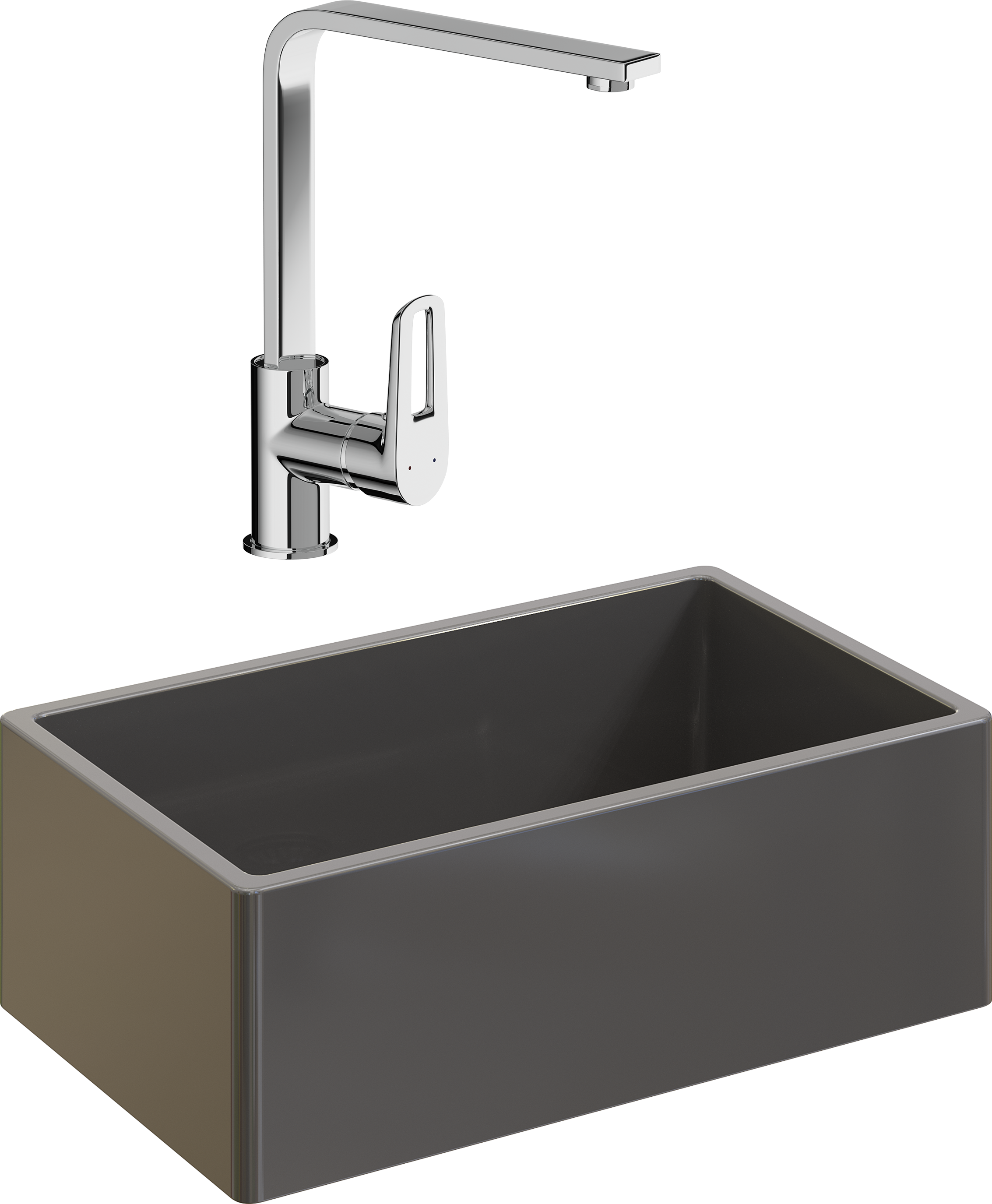 Комплект Мойка Domaci Сиена 50276-112 антрацит + Смеситель STWORKI HDA3338XH