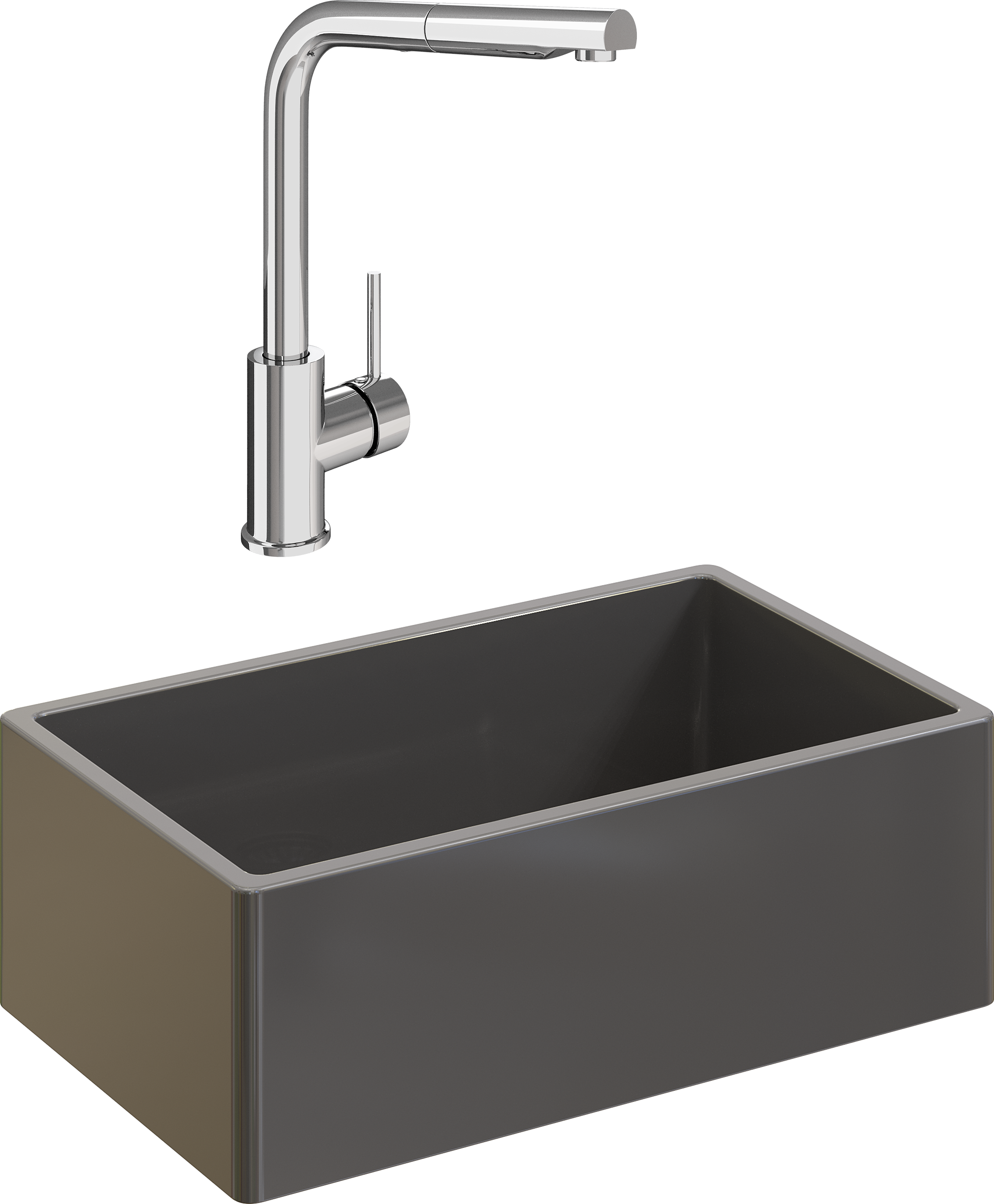 Комплект Мойка кухонная Domaci Сиена 50276-112 антрацит + Смеситель STWORKI HDN1309XH